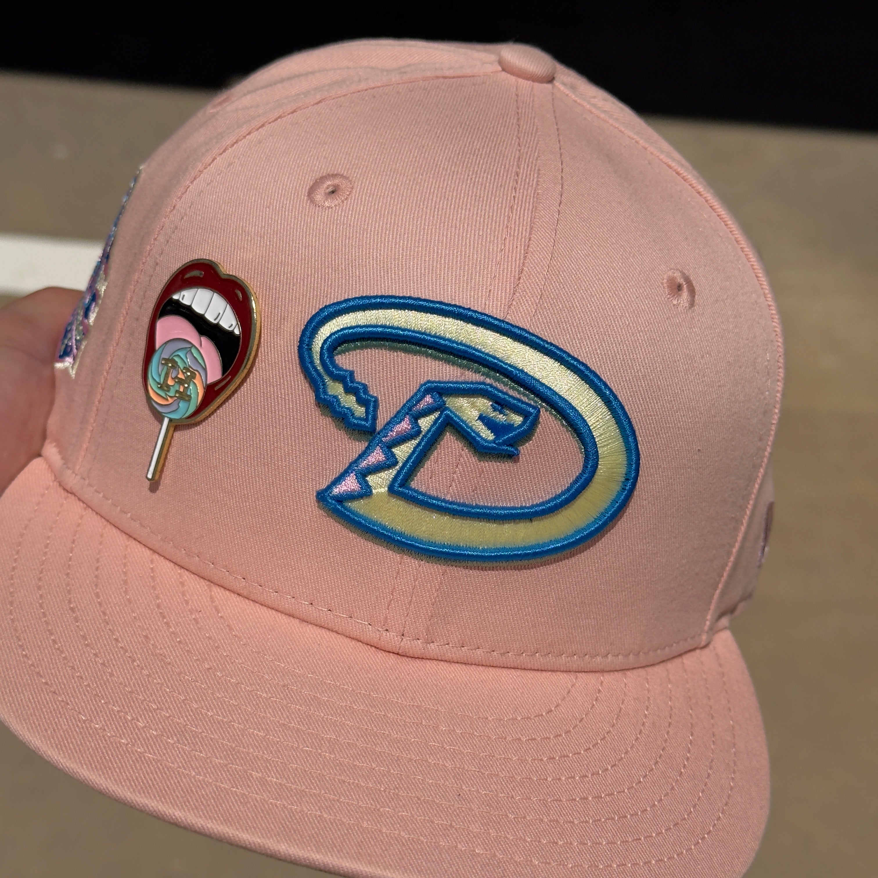 USED 3/8 Pink Arizona Diamondbacks 20th Anniversary 59FIFTY New Era Fitted Hat Cap