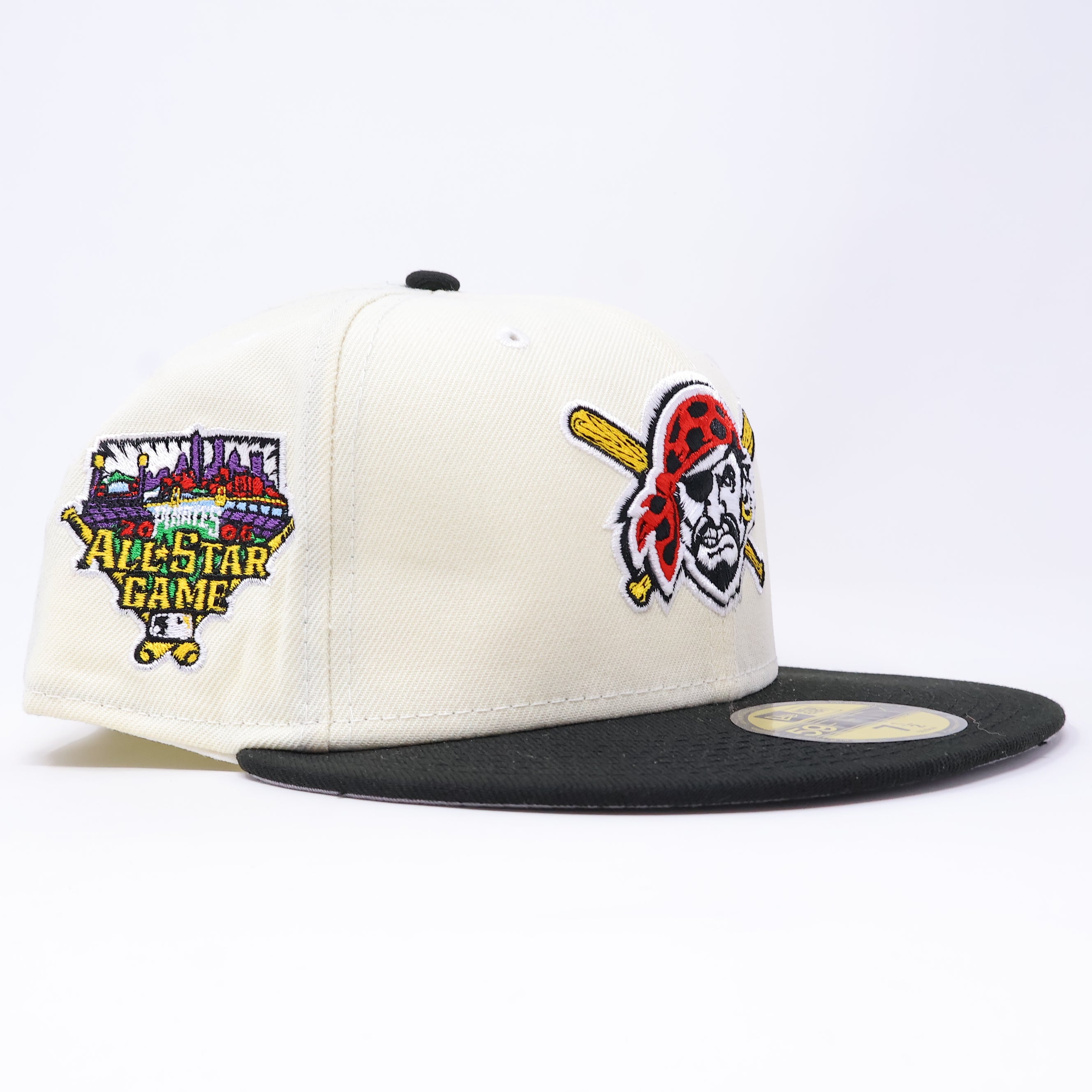 NWT 1/2 Cream Pittsburgh Pirates 2006 All Star Game 59FIFTY New Era Fitted Hat Cap