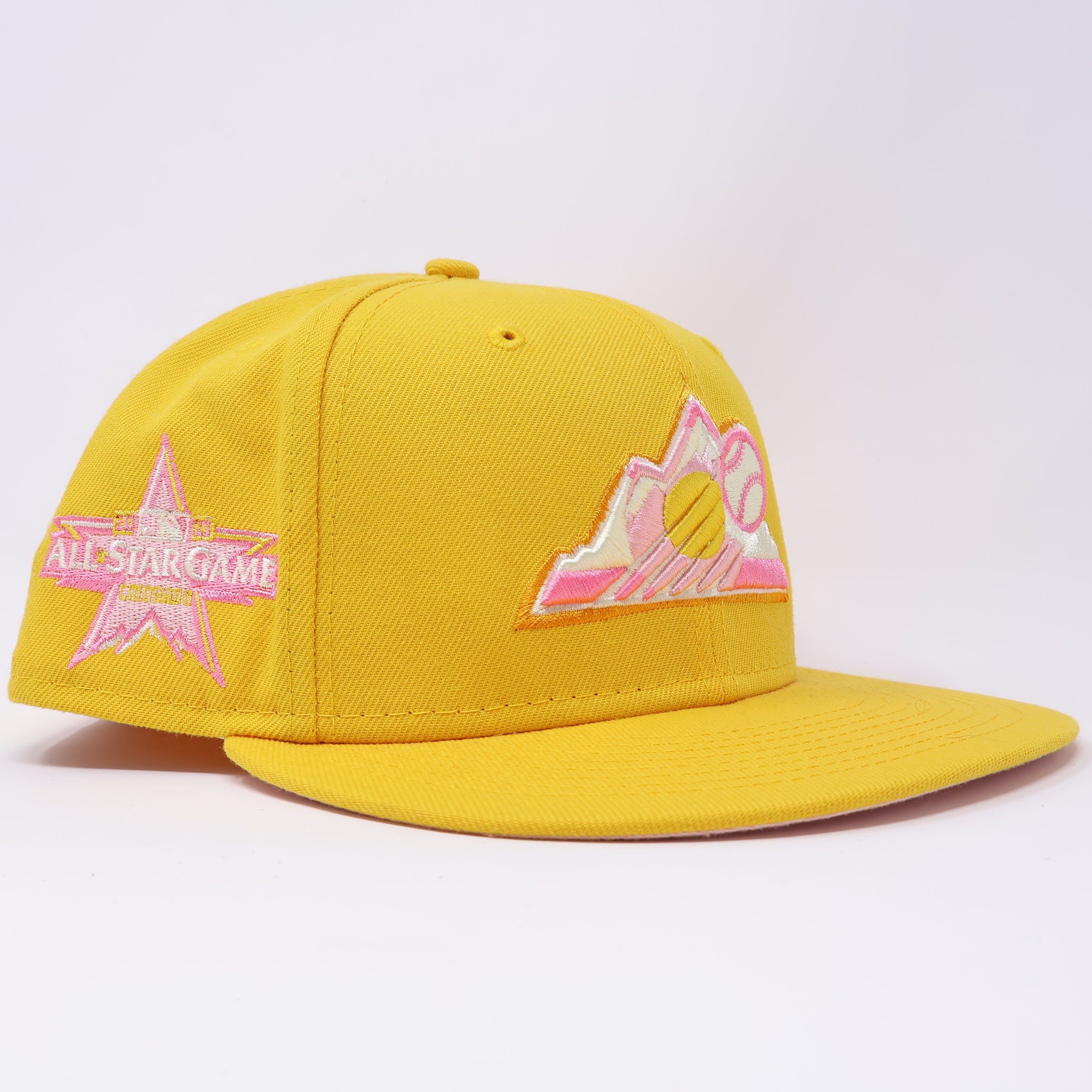USED 3/4 Yellow Colorado Rockies 2021 All Star Game 59fifty New Era Fitted Hat Cap