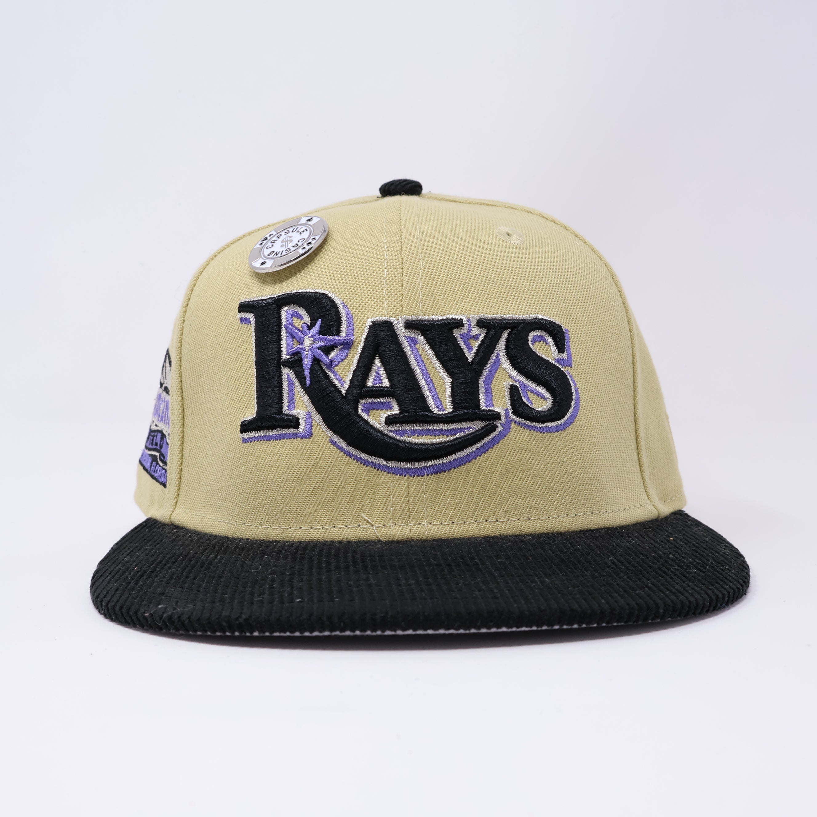 USED 1/8 Khaki Tampa Devil Rays Tropicana Field 59fifty New Era Fitted Hat Cap