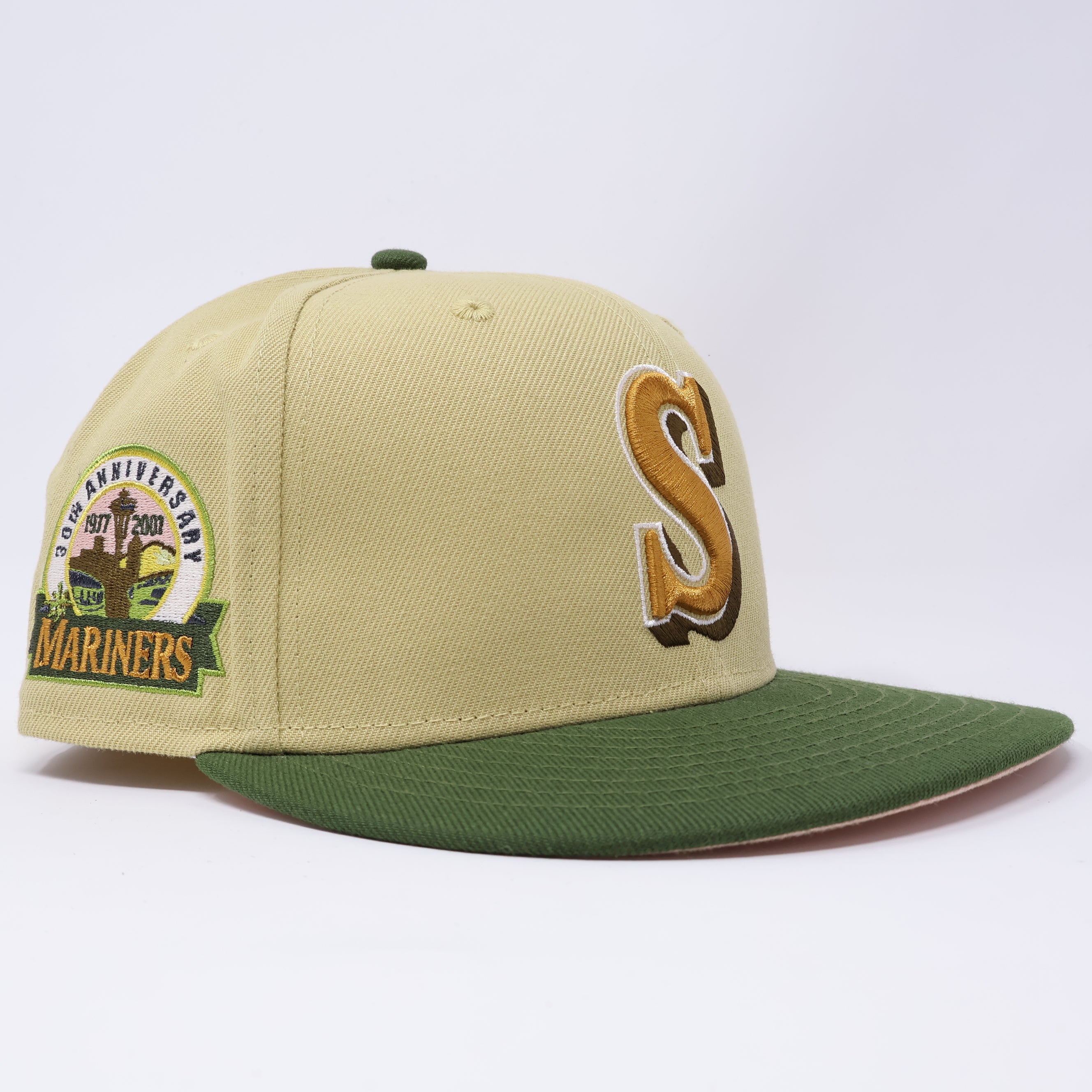 USED 1/8 Khaki Seattle Mariners 30th Anniversary 59fifty New Era Fitted Hat Cap
