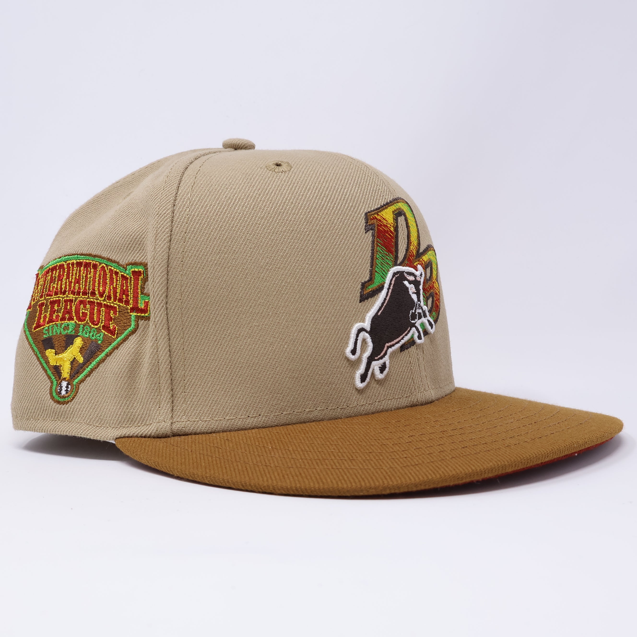 USED 1/8 Khaki Durham Bulls Minor League 59fifty New Era Fitted Hat Cap