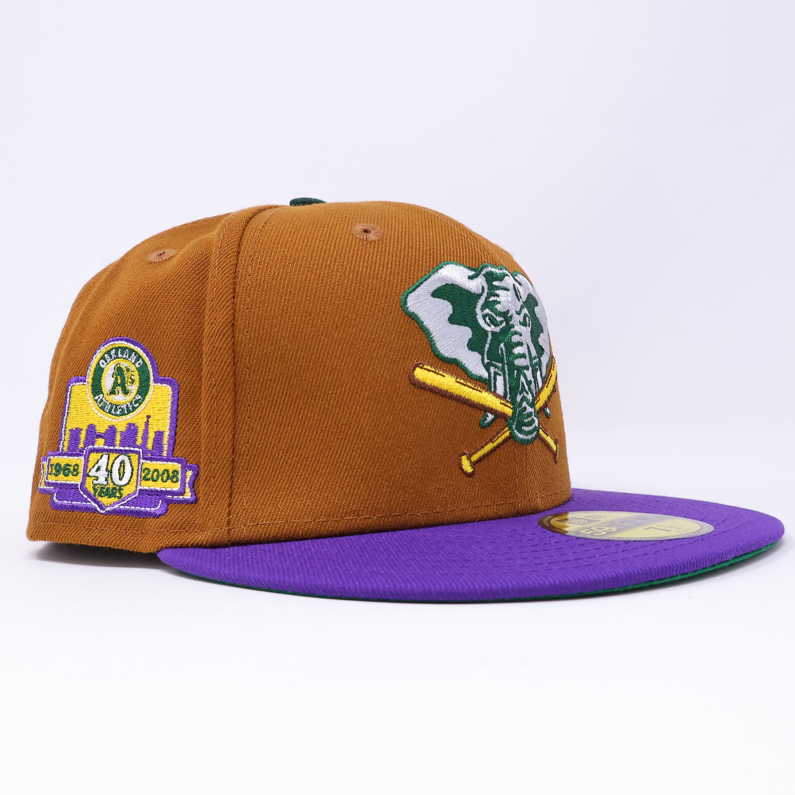 NWT 1/2 Brown Oakland Athletics 40th Anniversary 59FIFTY New Era Fitted Hat Cap