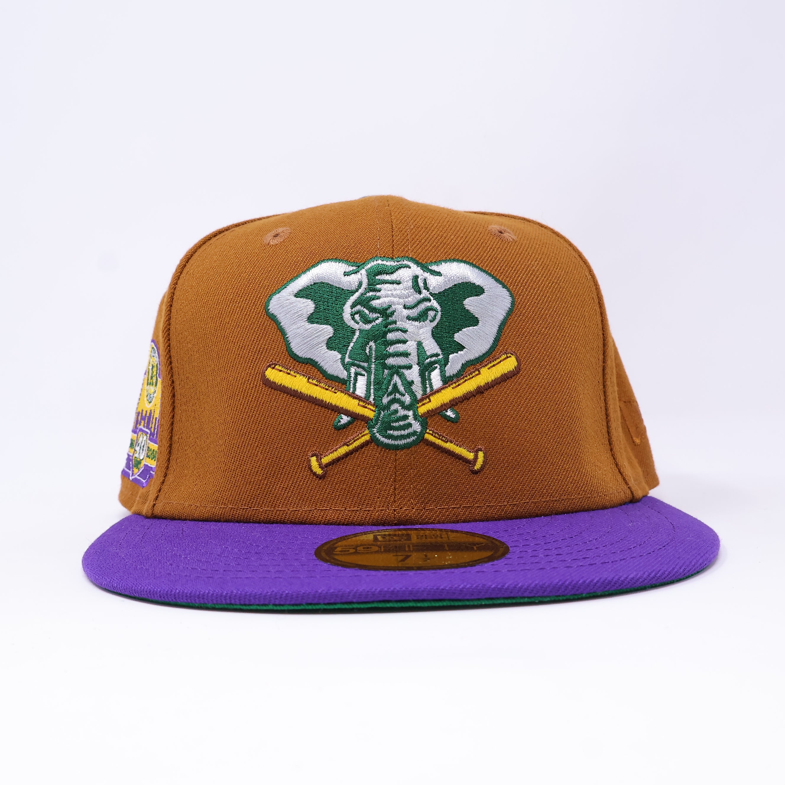 NWT 1/2 Brown Oakland Athletics 40th Anniversary 59FIFTY New Era Fitted Hat Cap