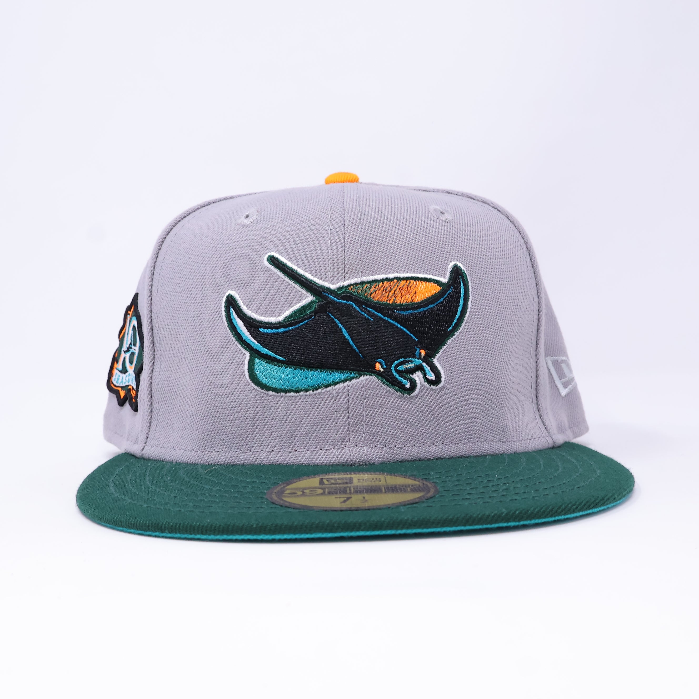 NWT 1/2 Grey Tampa Bay Rays 10 Seasons 59FIFTY New Era Fitted Hat Cap