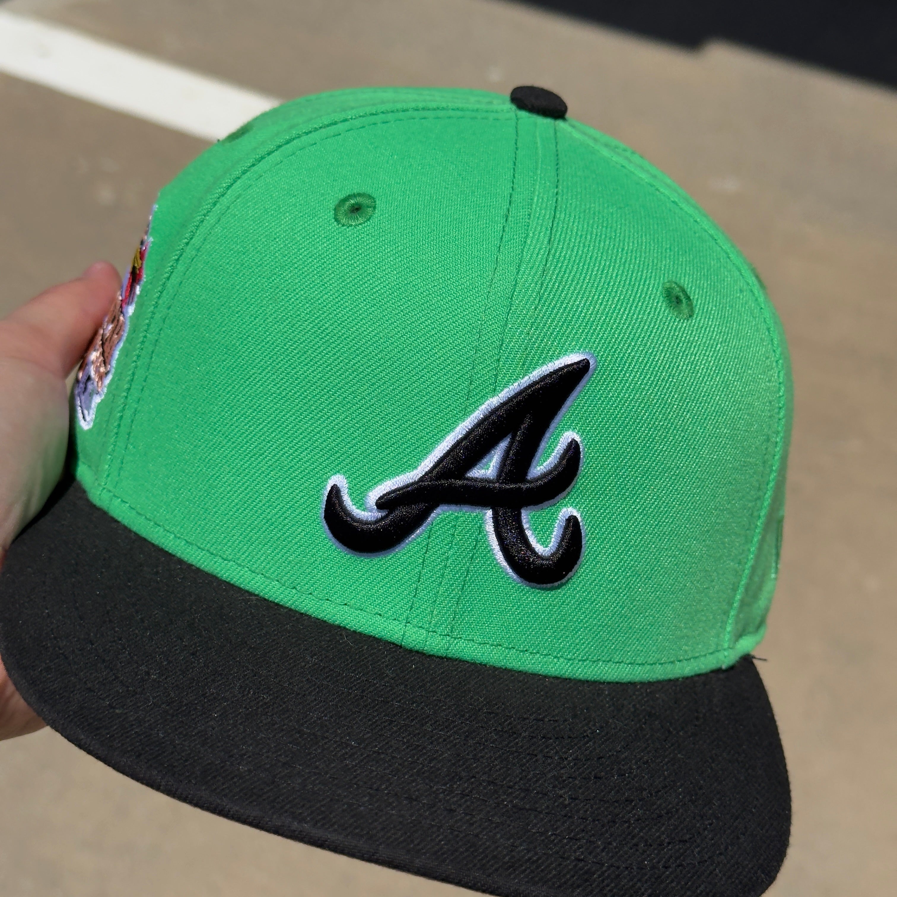 USED 3/8 Green Atlanta Braves All Star Game 2000 59FIFTY New Era Fitted Hat Cap