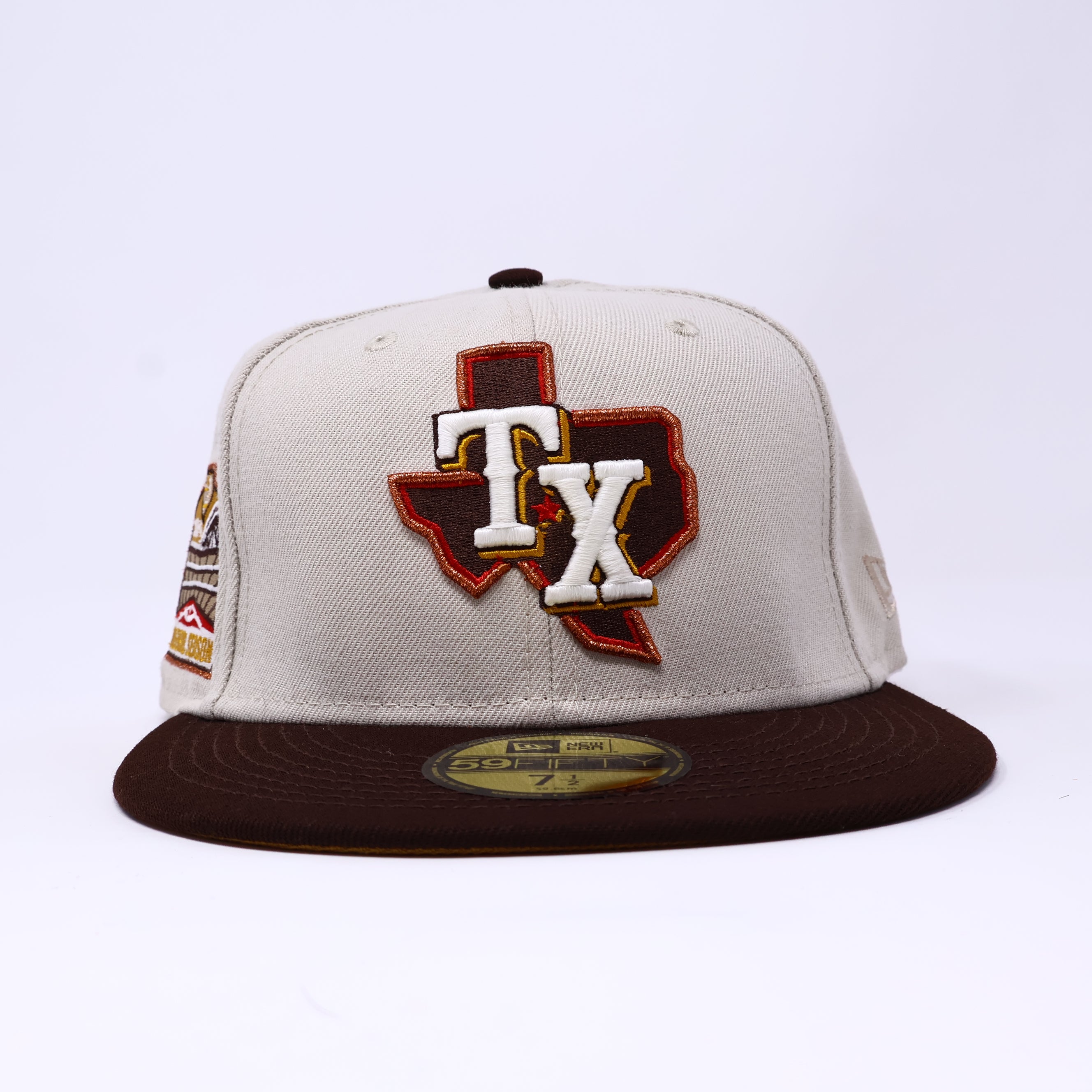 NWT 1/2 Stone Texas Rangers 2020 Inaugural 59FIFTY New Era Fitted Hat Cap