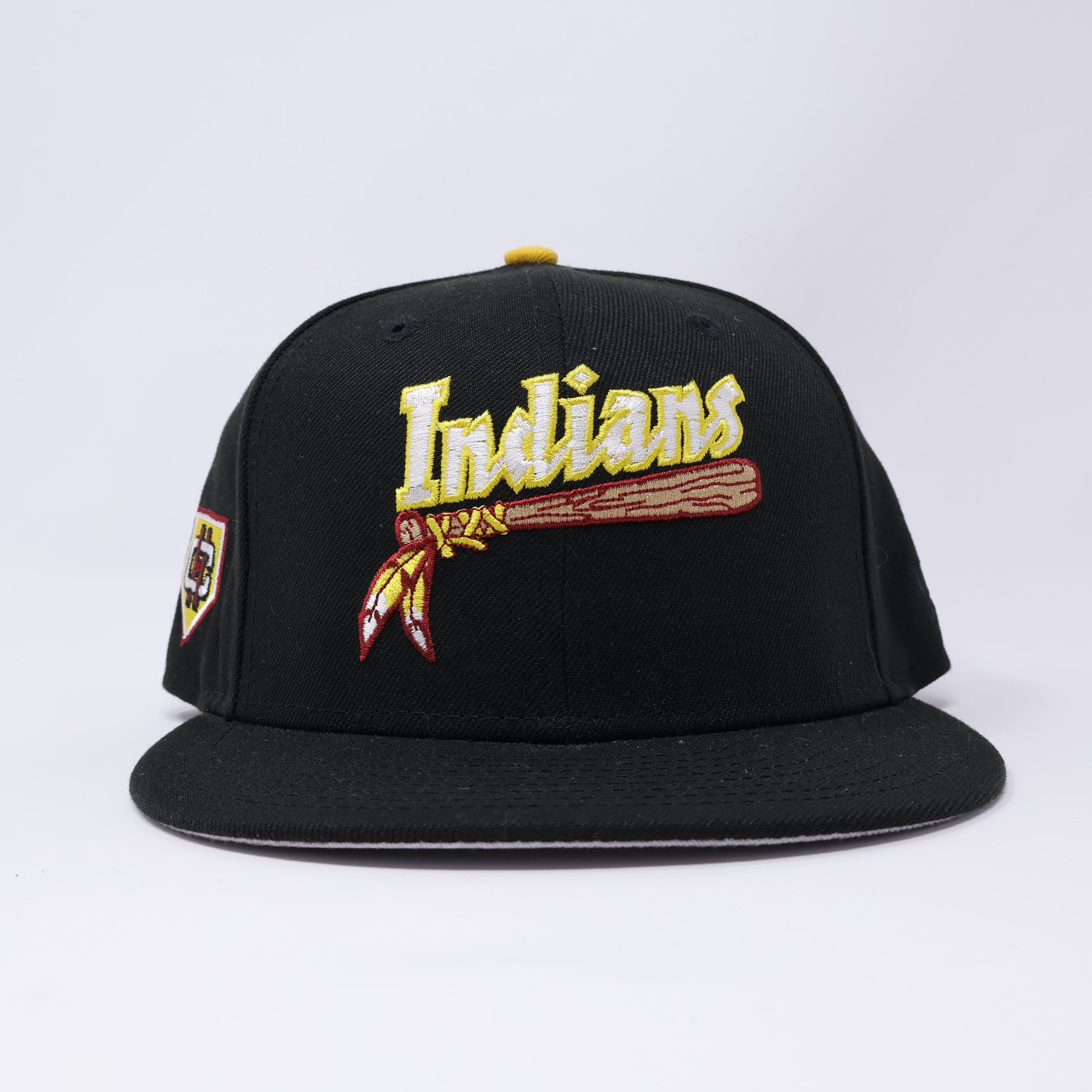 USED 1/8 Black Kinston Indians Minor League HC Logo 59fifty New Era Fitted Hat Cap