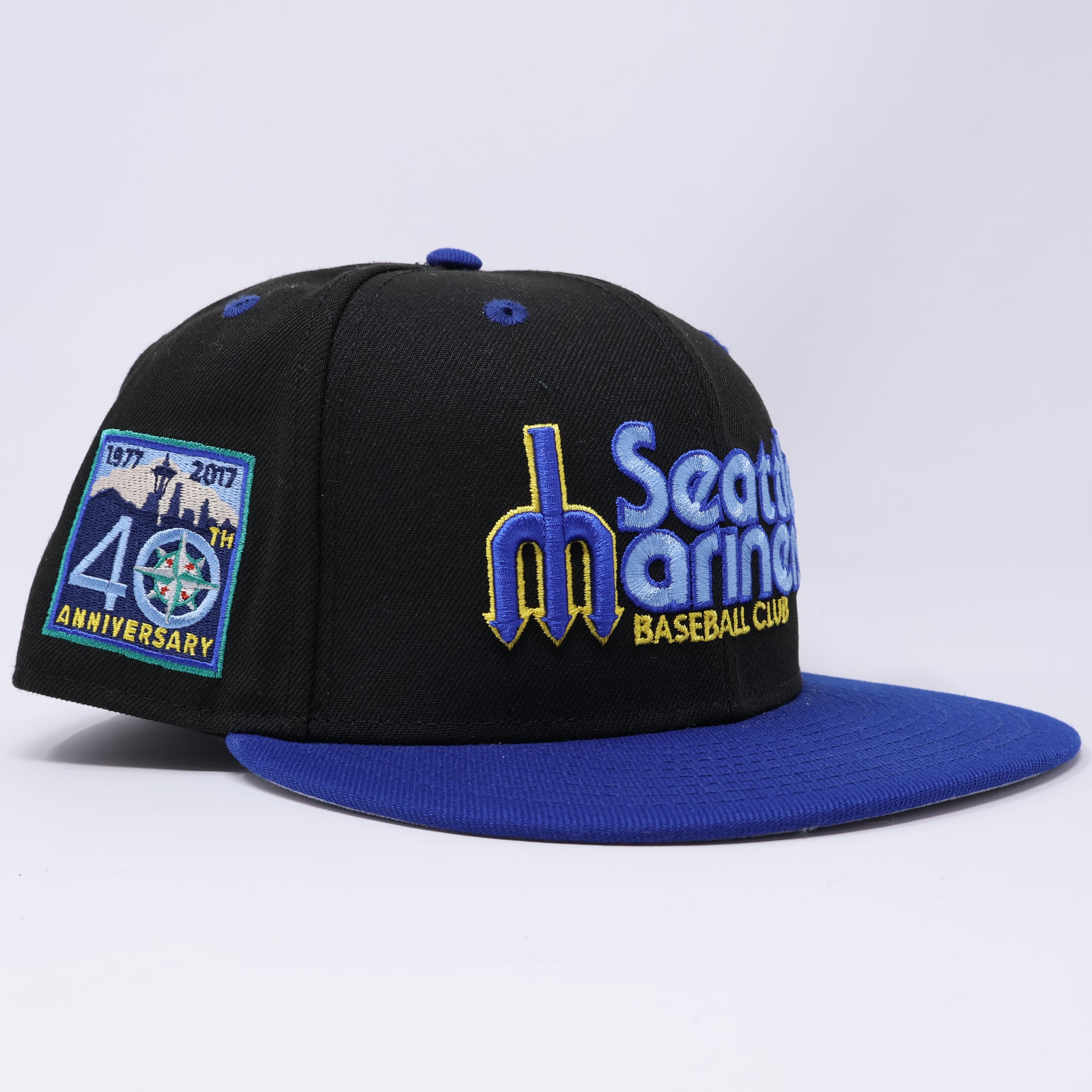 USED 1/8 Black Seattle Mariners 40th Anniversary 59fifty New Era Fitted Hat Cap