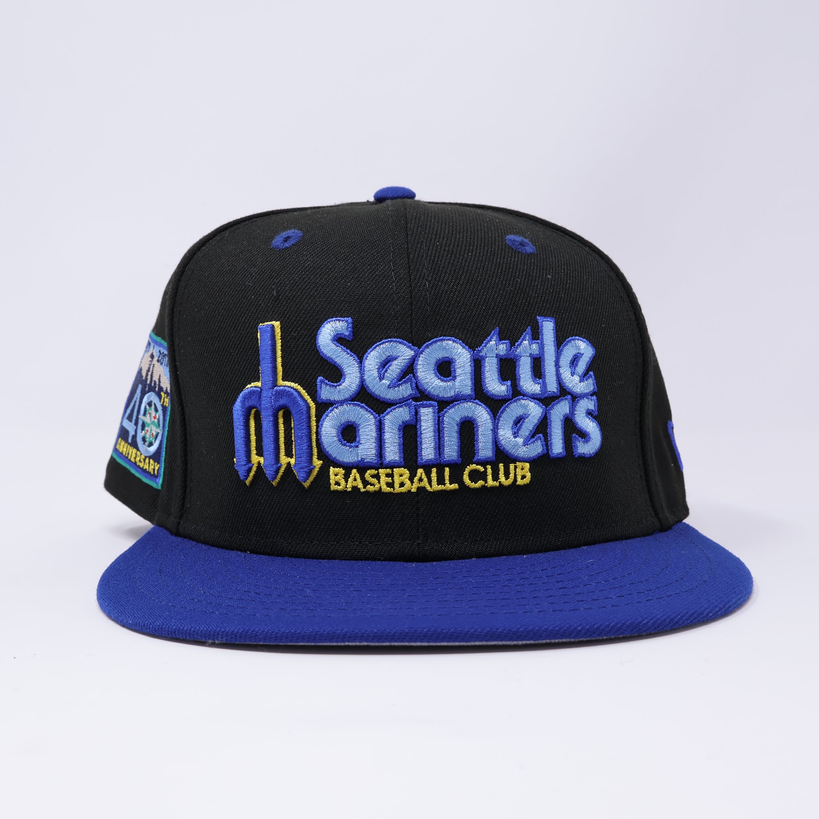 USED 1/8 Black Seattle Mariners 40th Anniversary 59fifty New Era Fitted Hat Cap