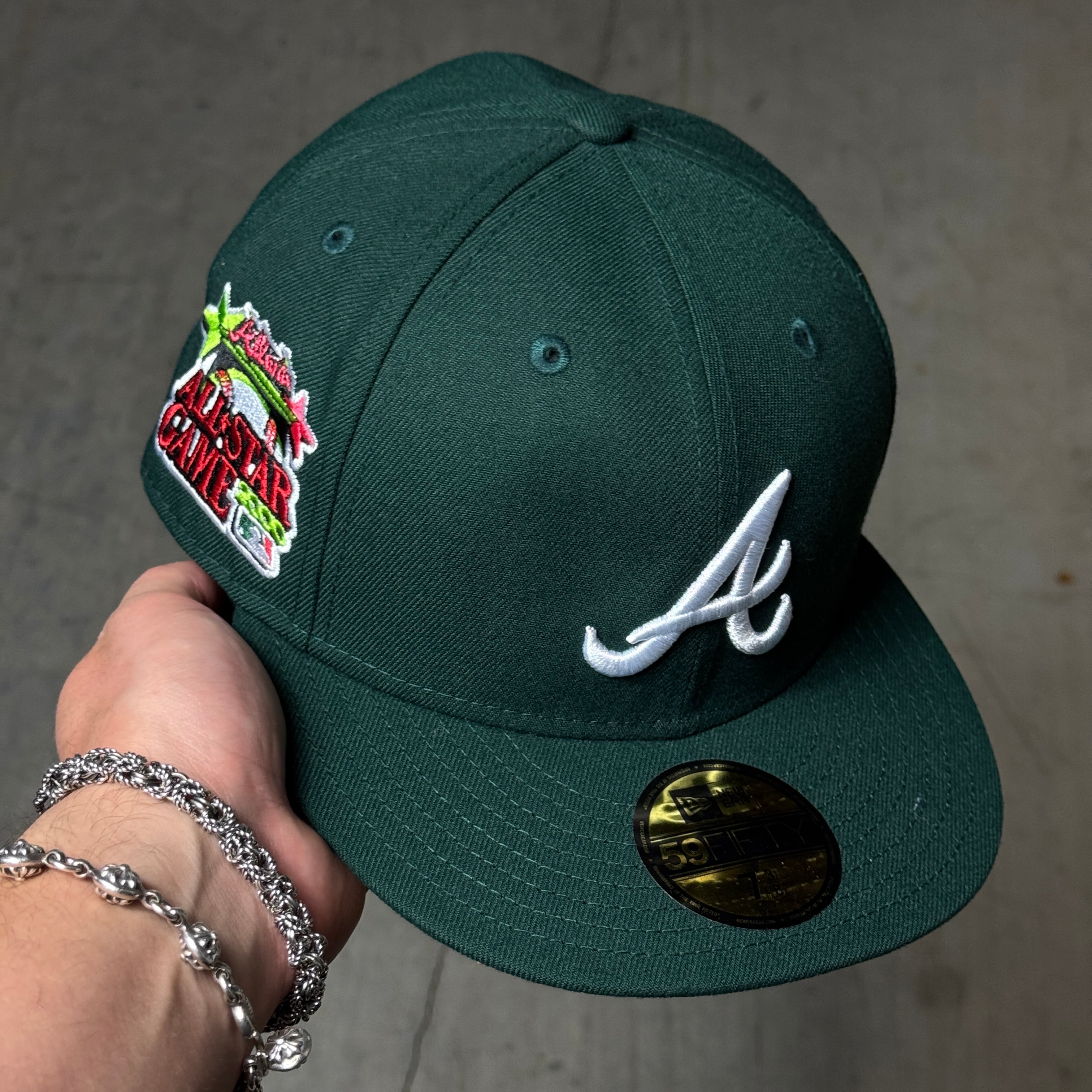 NWT 3/8 Green Atlanta Braves 2000 All Star Game 59fifty New Era Fitted Hat Cap