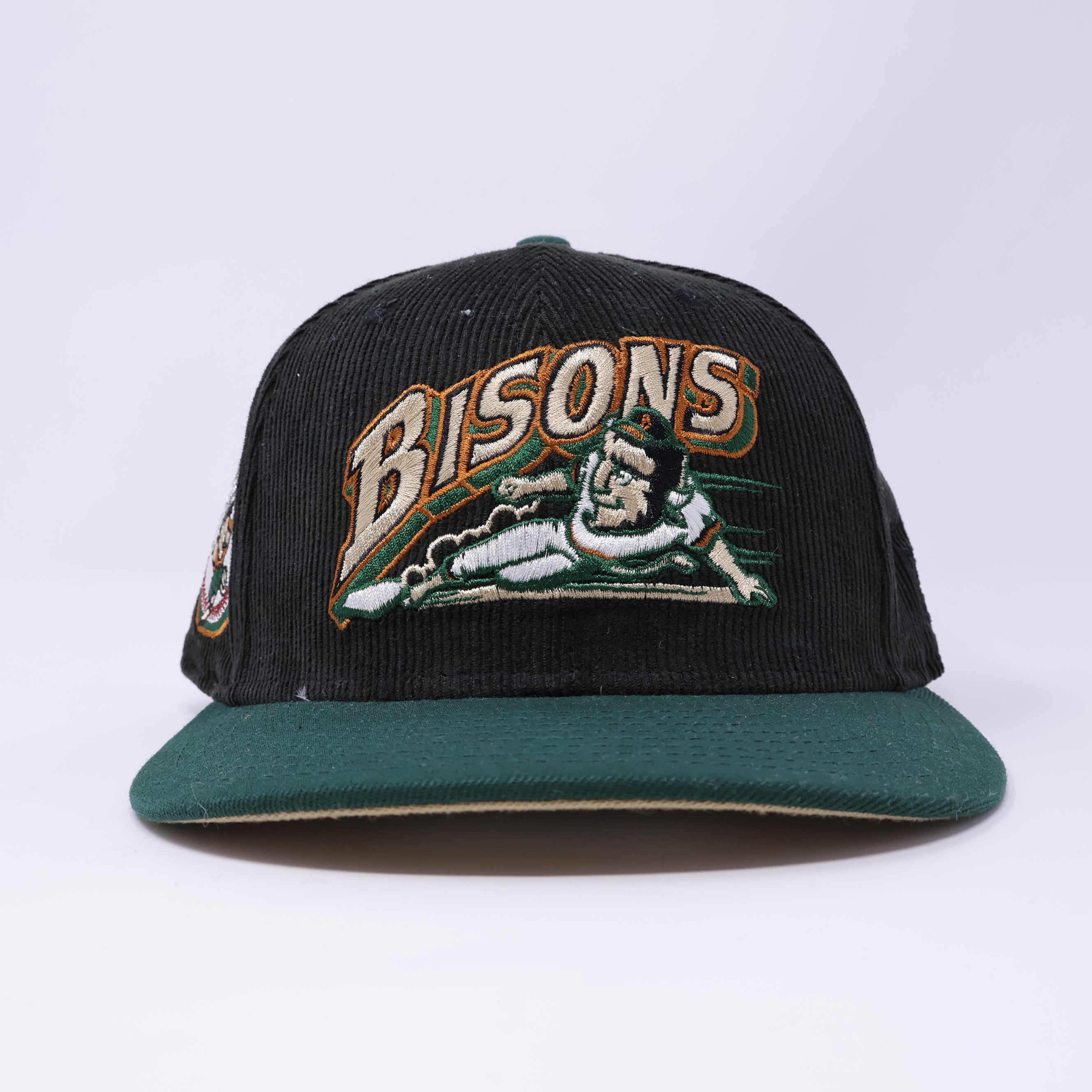 USED 1/8 Black Buffalo Bisons Minor League 59fifty New Era Fitted Hat Cap