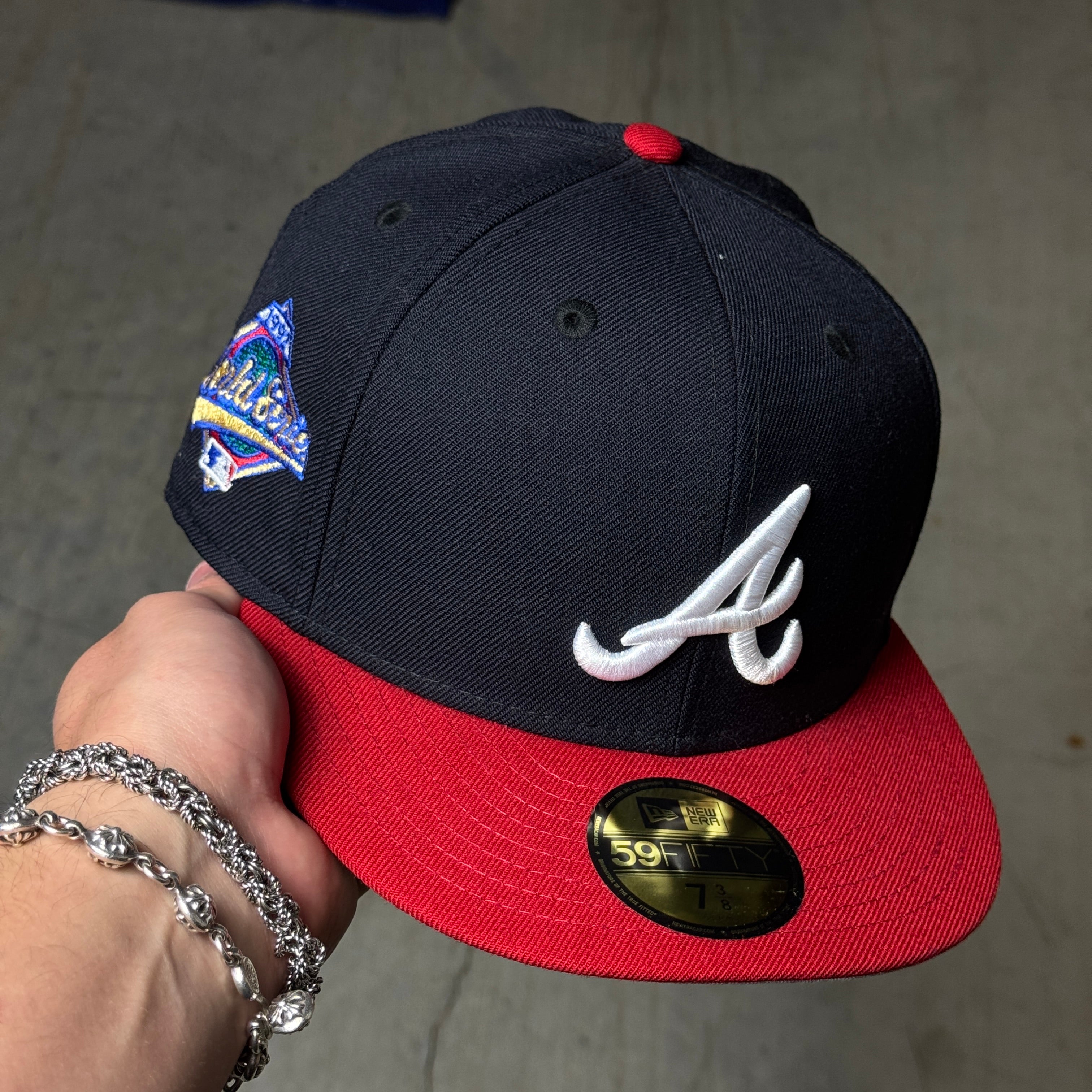NWT 3/8 Navy Atlanta Braves 1992 World Series 59fifty New Era Fitted Hat Cap