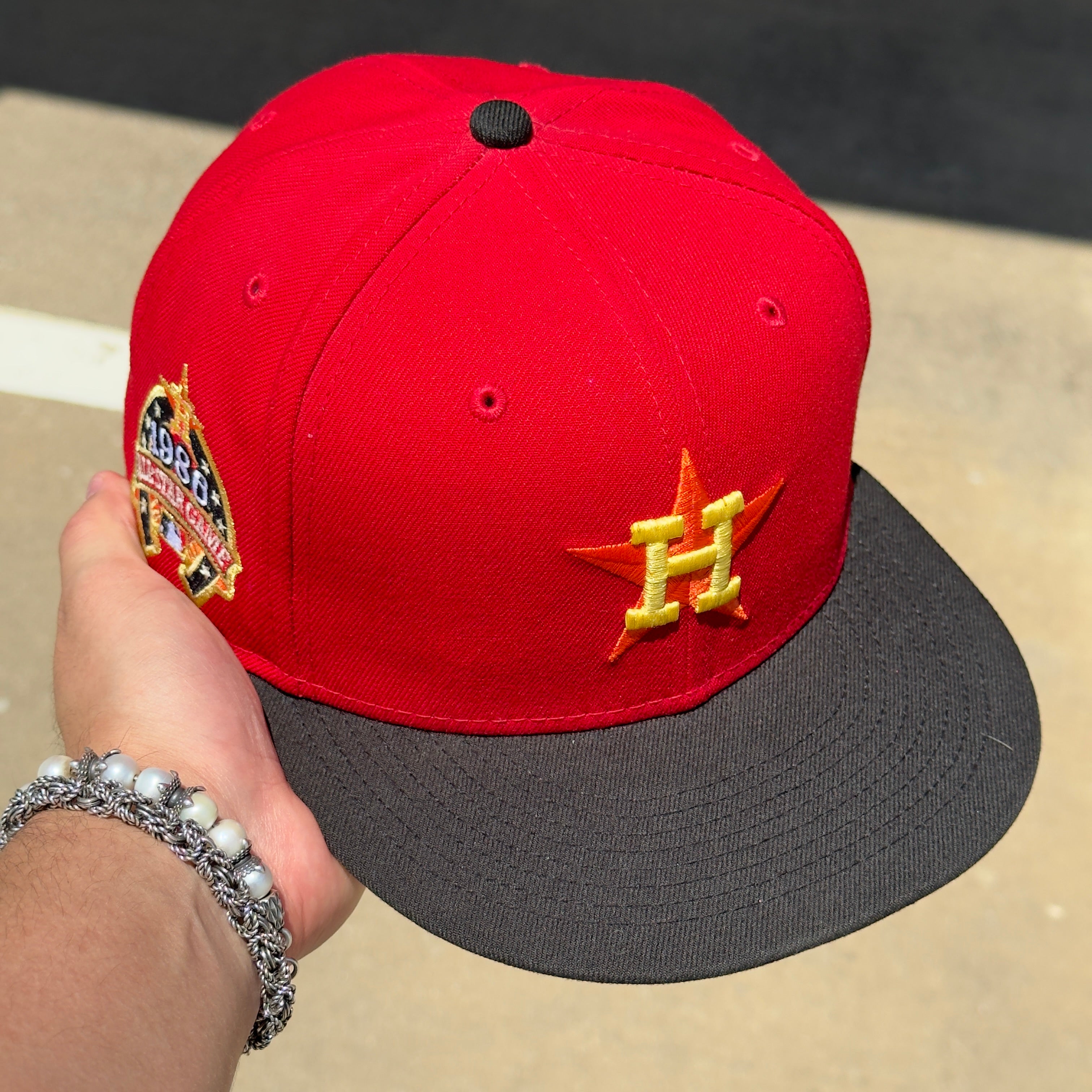 USED 1/2 Red Houston Astros 1986 All Star Game 59fifty New Era Fitted Hat Cap