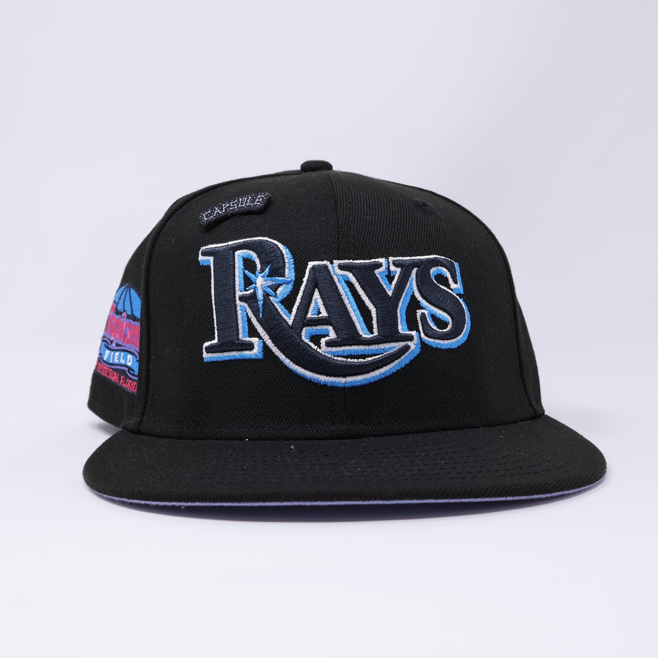 USED 1/8 Black Tampa Devil Rays Tropicana Field 59fifty New Era Fitted Hat Cap