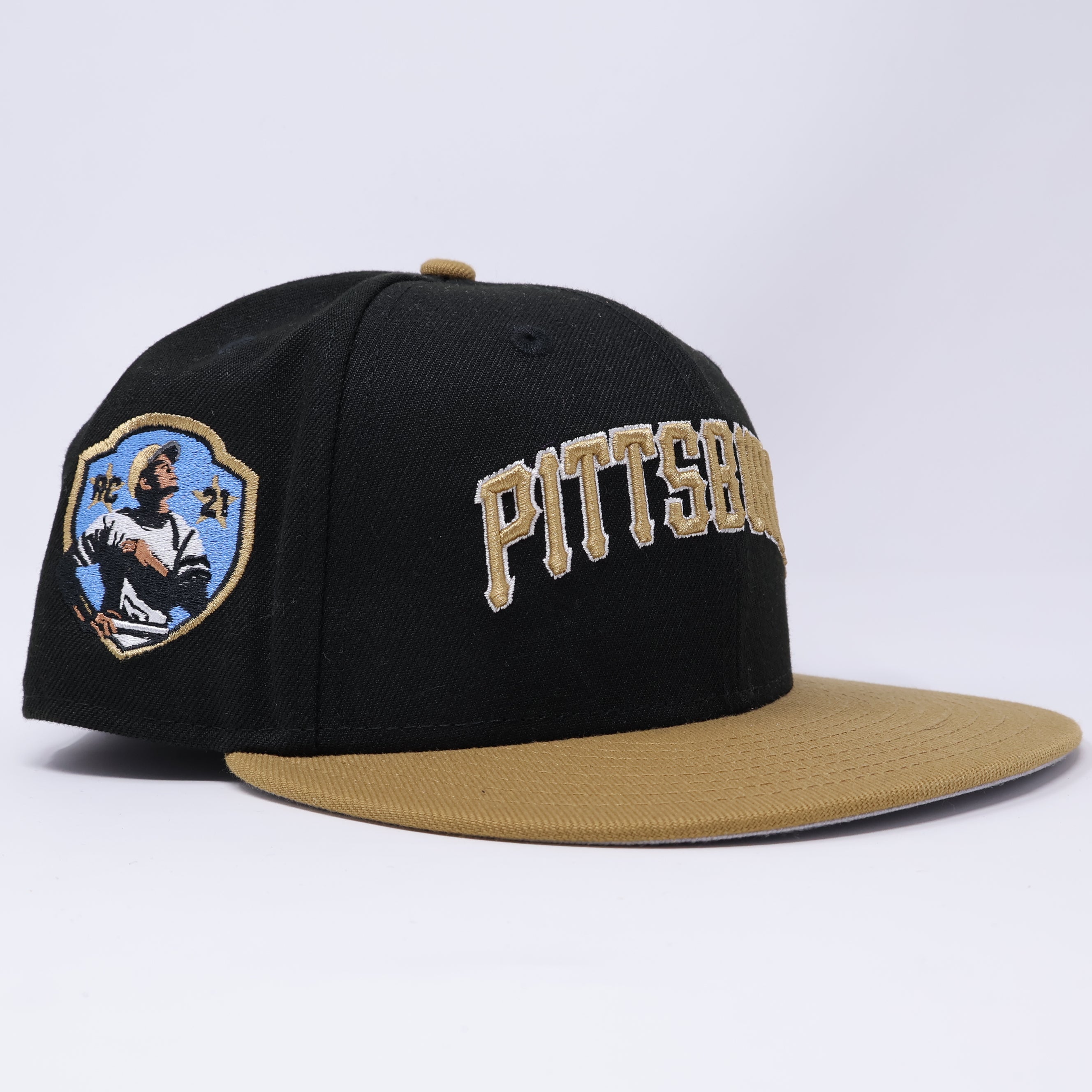 USED 1/8 Black Pittsburg Pirates Roberto Clemente 59fifty New Era Fitted Hat Cap