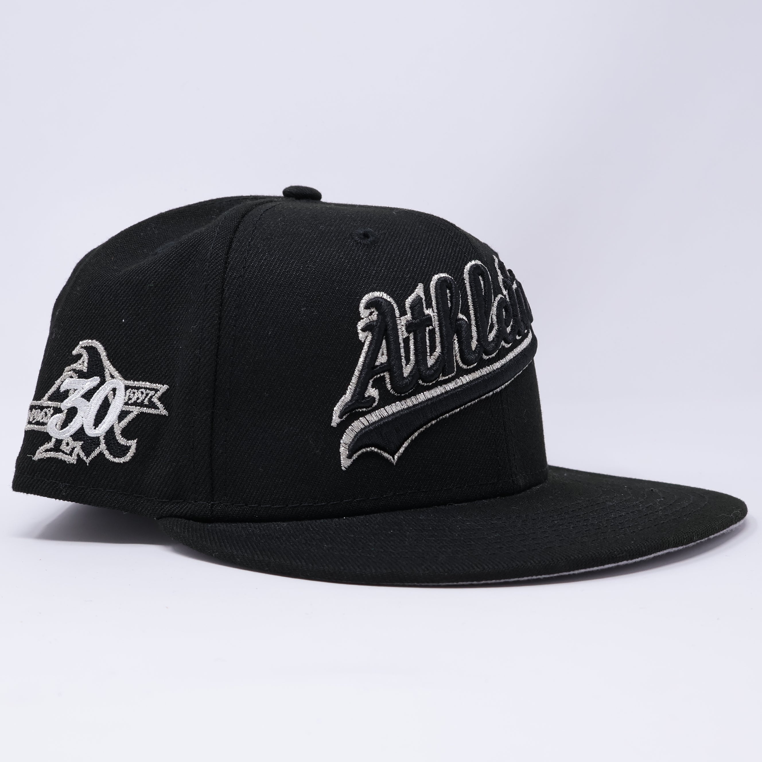 USED 1/8 Black Oakland Athletics 30th Anniversary 59fifty New Era Fitted Hat Cap