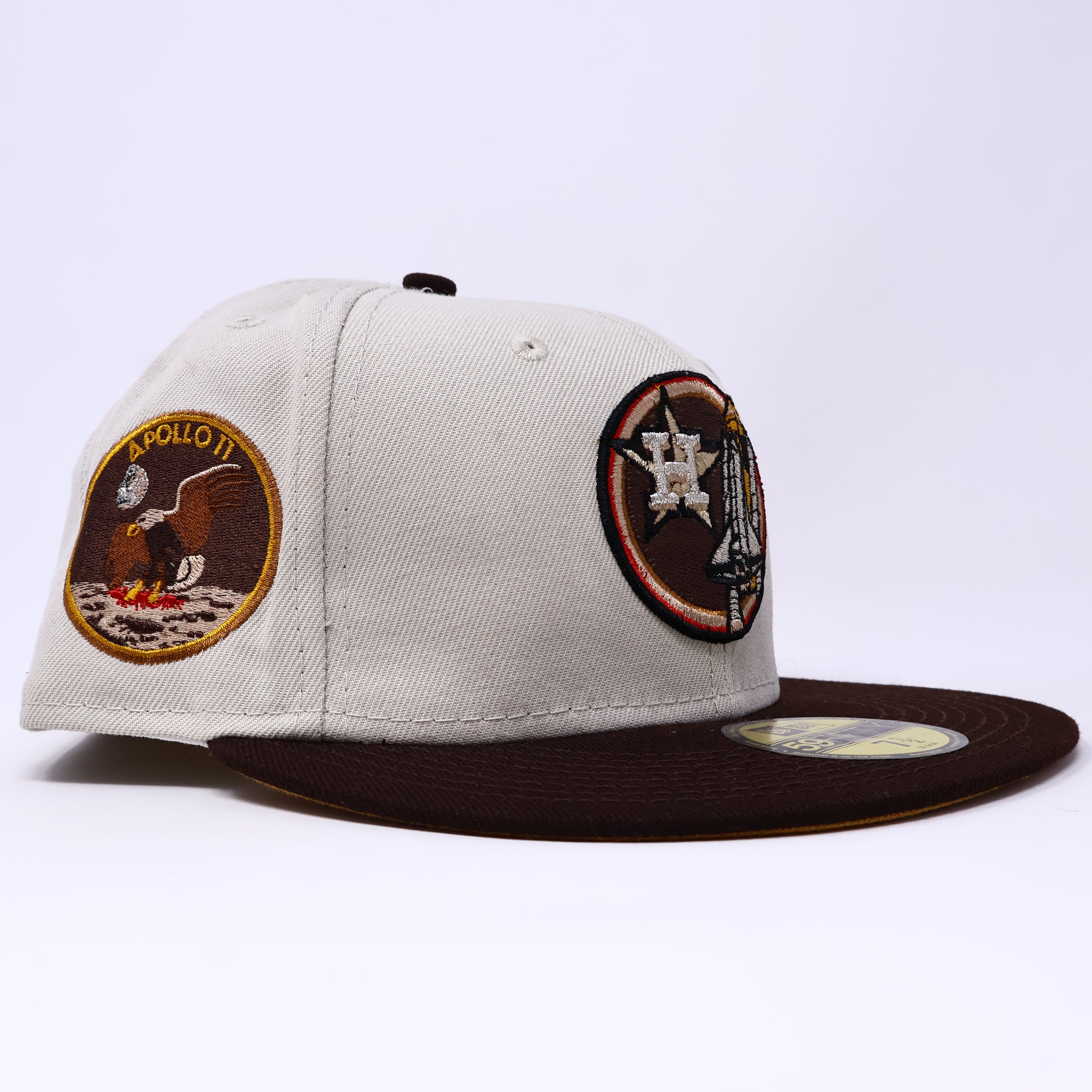 NWT 1/2 Stone Houston Astros Apollo 11 59FIFTY New Era Fitted Hat Cap