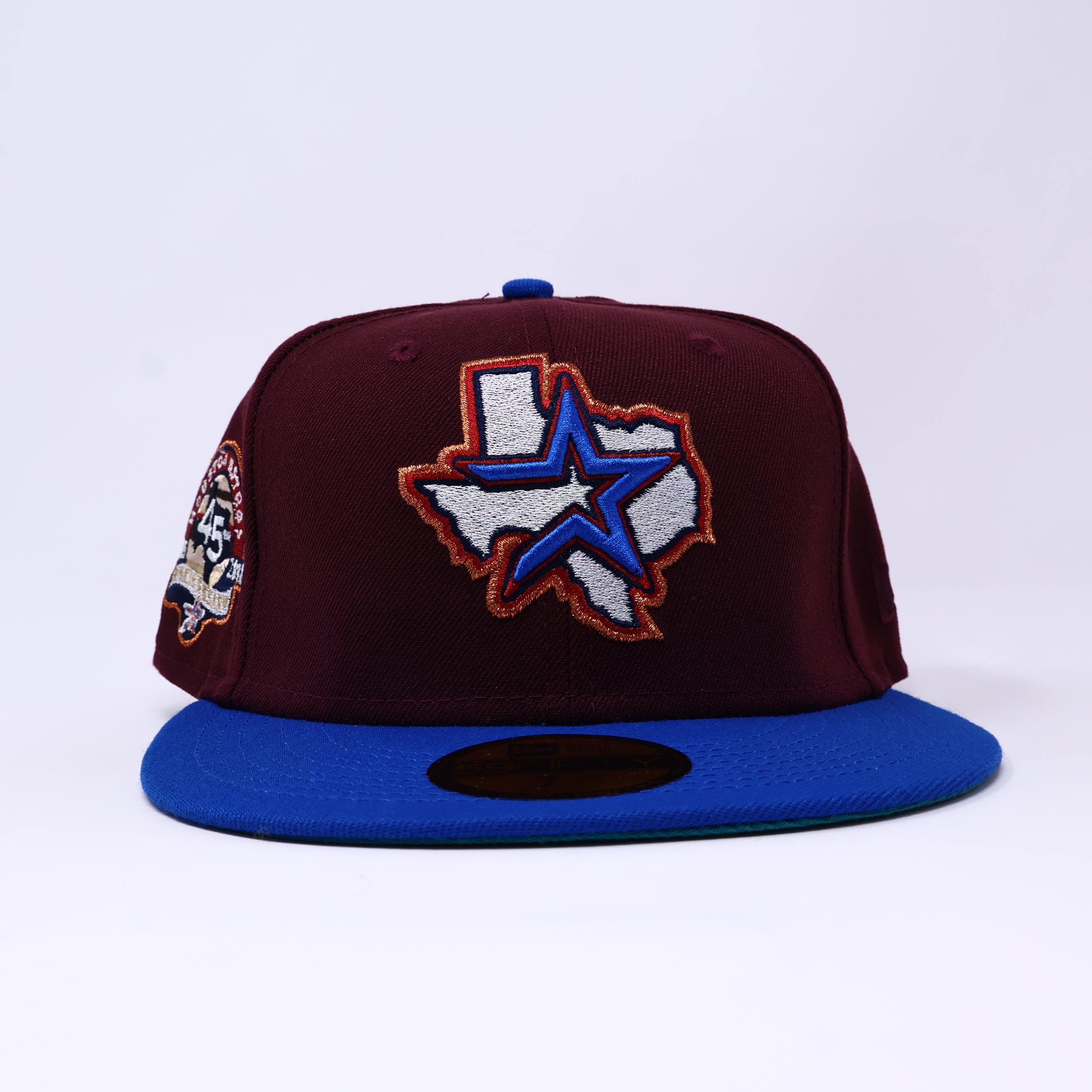 NWT 1/2 Maroon Houston Astros 45th Anniversary 59FIFTY New Era Fitted Hat Cap