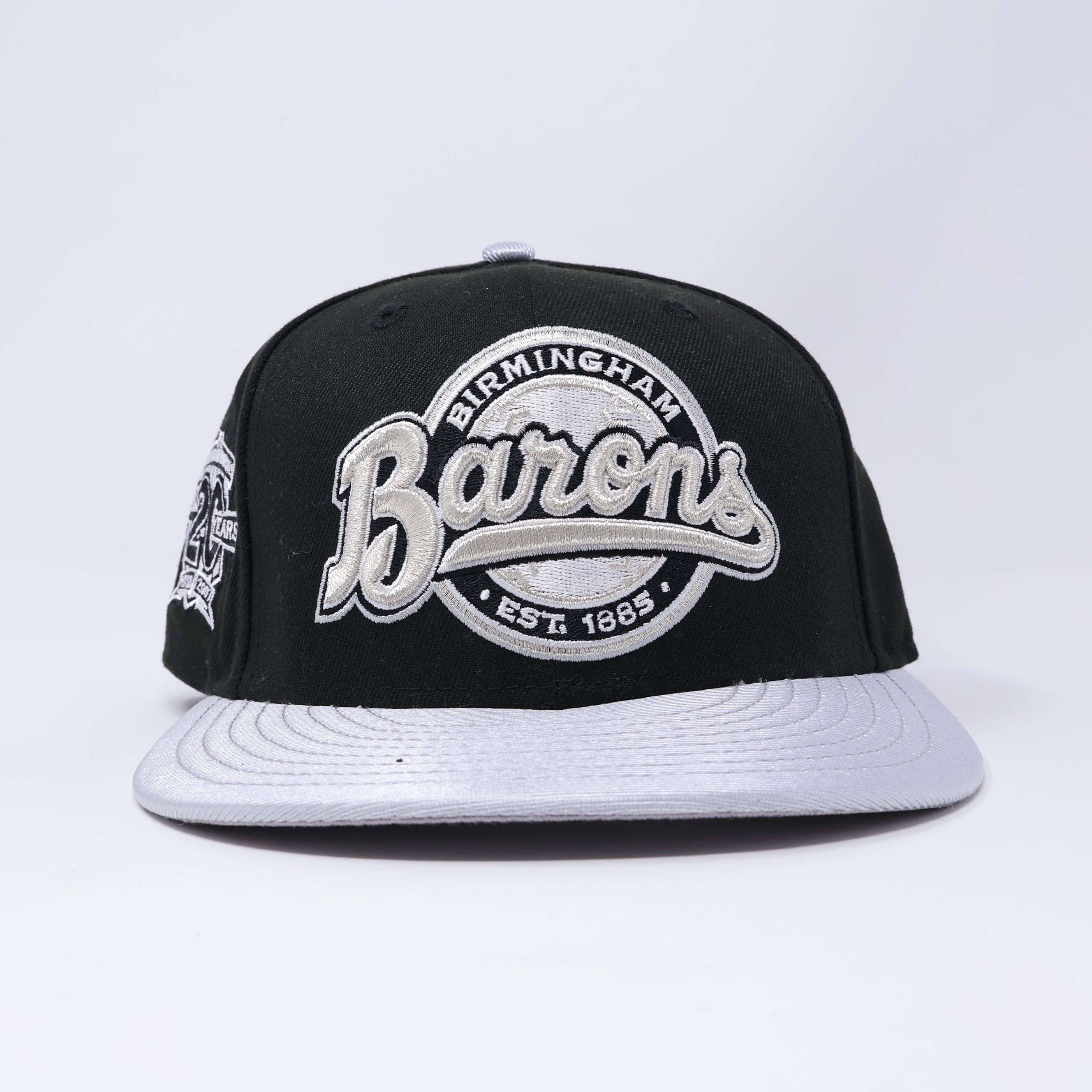 USED 1/8 Black Birmingham Barons 20 Years 59fifty New Era Fitted Hat Cap