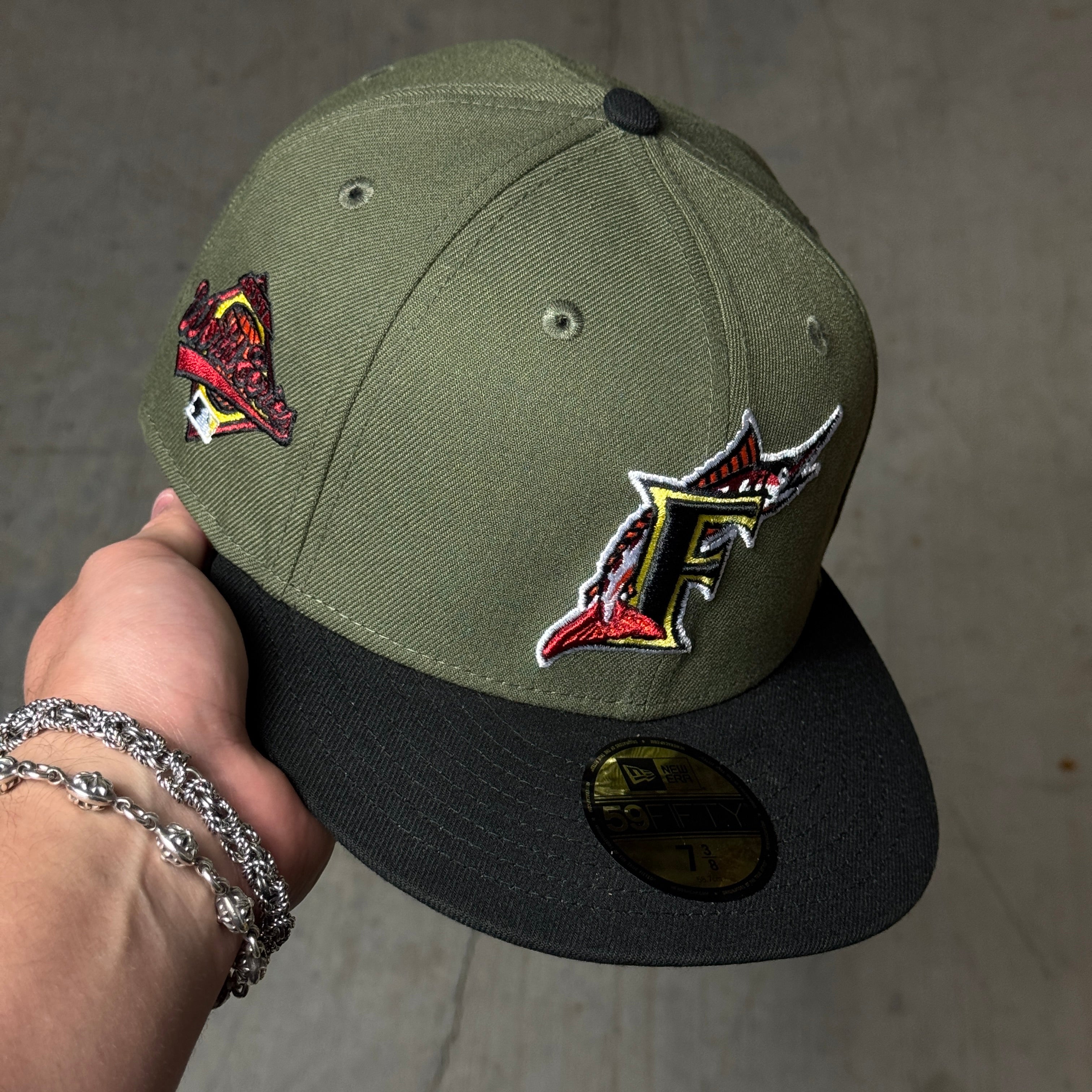 NWT 3/8 Green Florida Marlins 1997 World Series 59fifty New Era Fitted Hat Cap