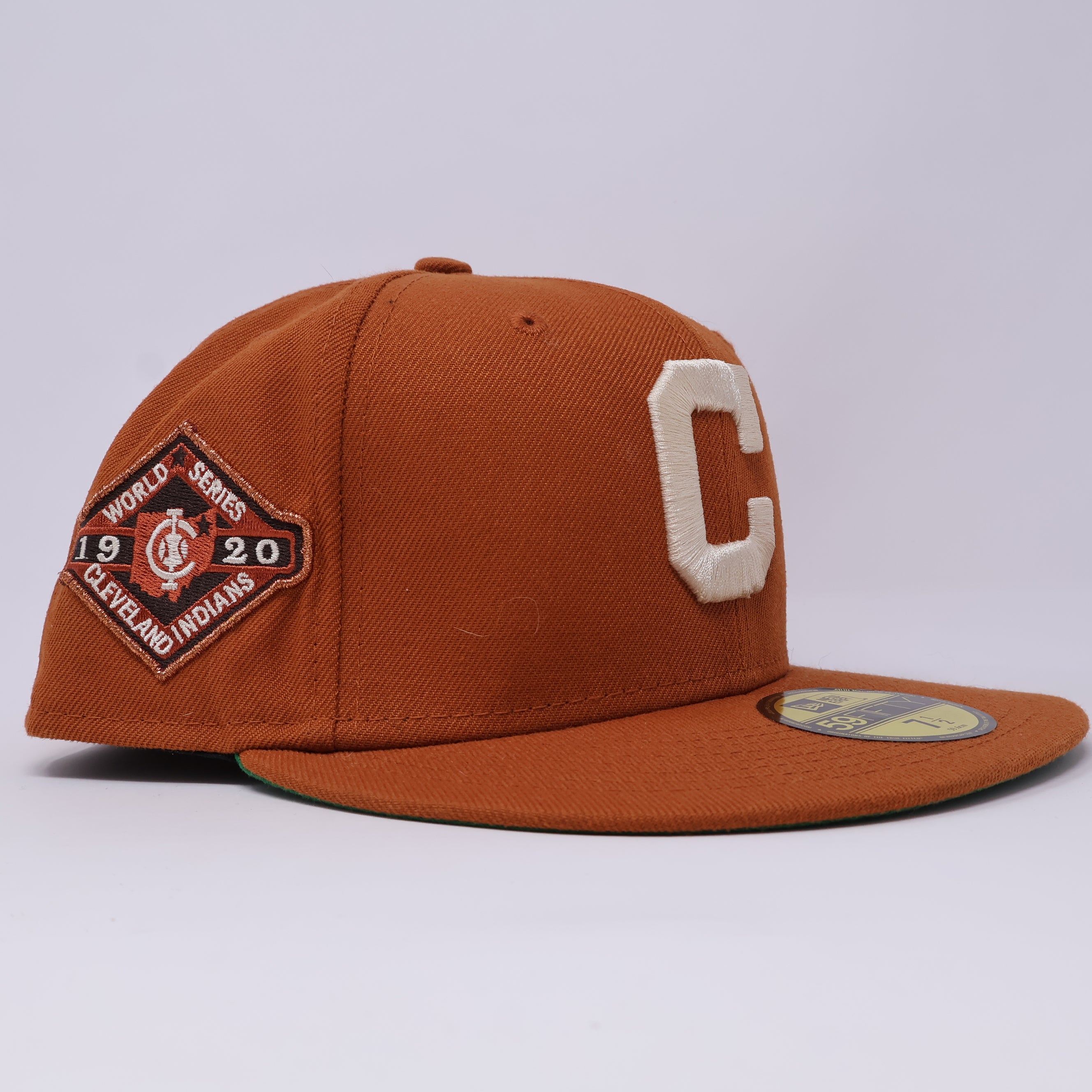 USED 1/2 Orange Cleveland Guardians Anniversary 1920 World Series 59FIFTY New Era Fitted Hat Cap