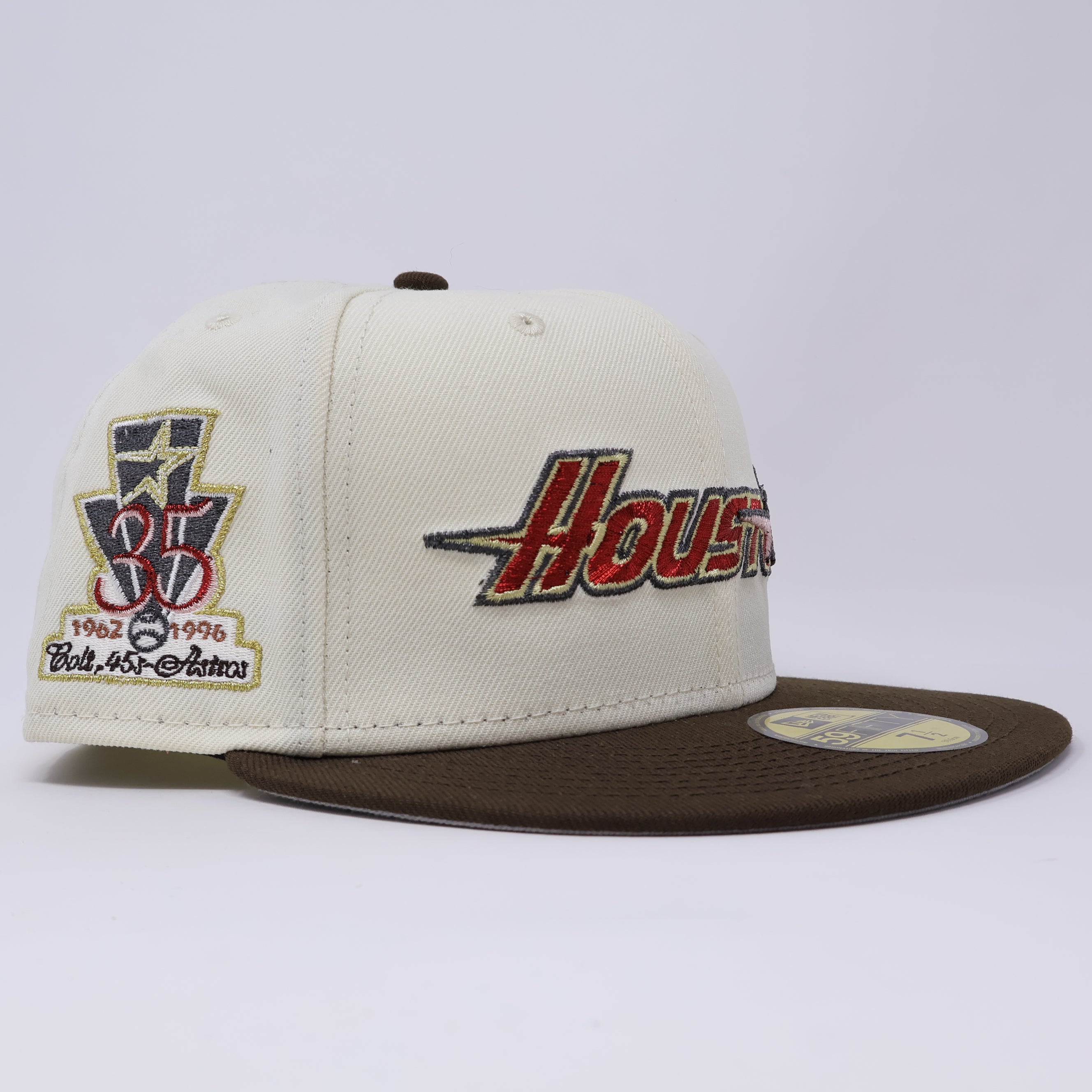 NWT 1/2 Cream Houston Astros 35th Anniversary 59FIFTY New Era Fitted Hat Cap
