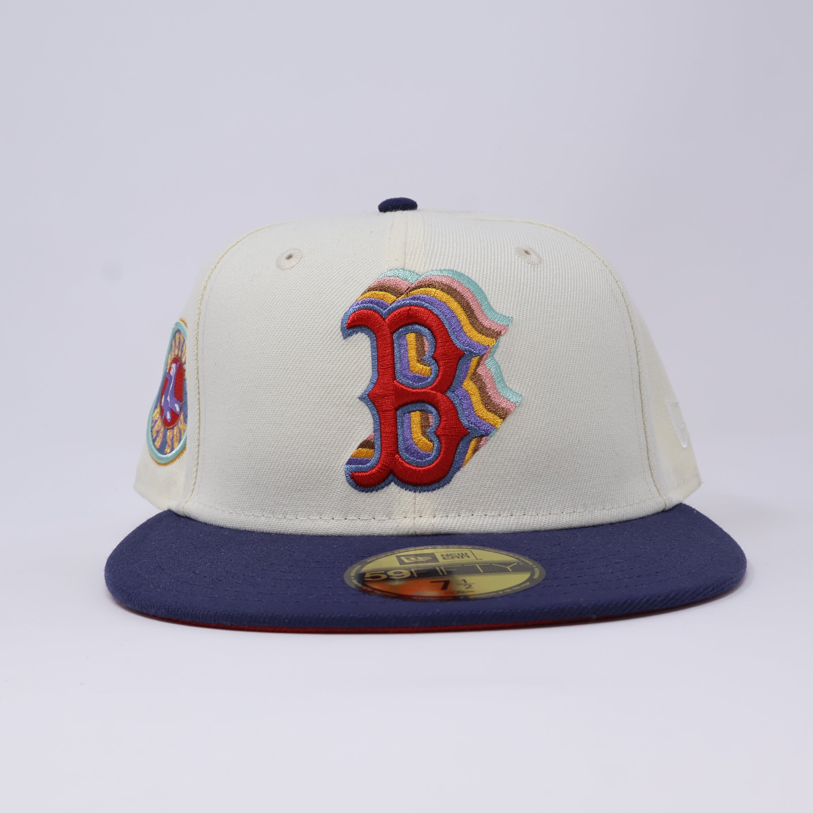 NWT 1/2 Cream Boston Red Sox Circle Logo 59FIFTY New Era Fitted Hat Cap