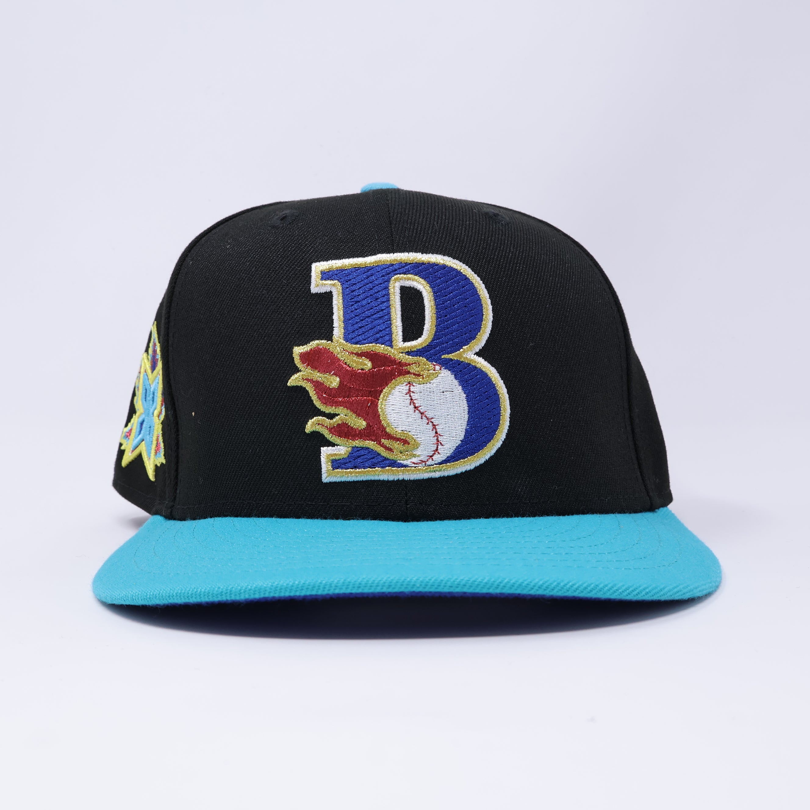 USED 1/8 Black Bakersfield Blaze Minor League 59fifty New Era Fitted Hat Cap