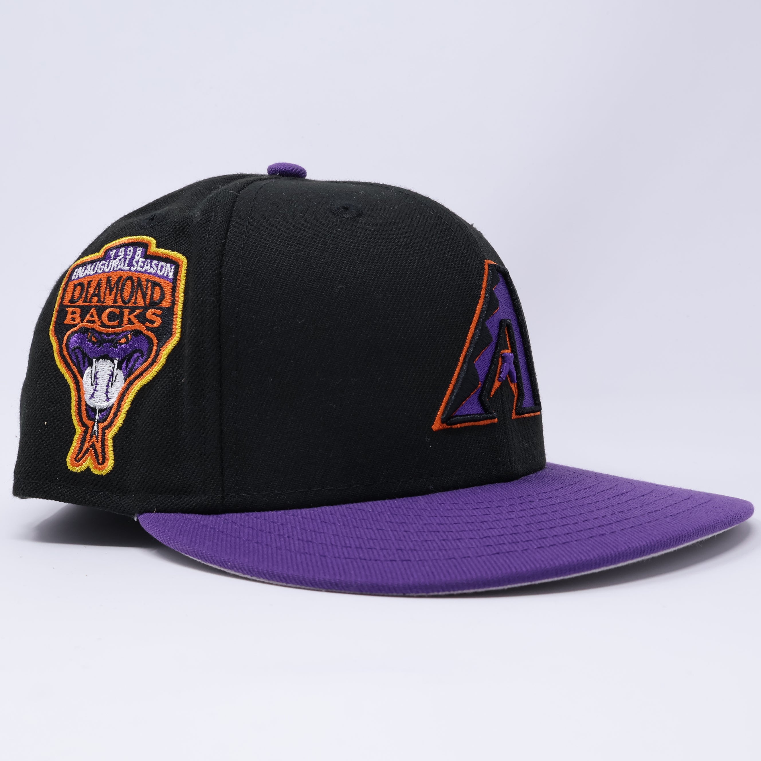 USED 1/8 Black Arizona Diamondbacks 1998 Inaugural Season 59fifty New Era Fitted Hat Cap