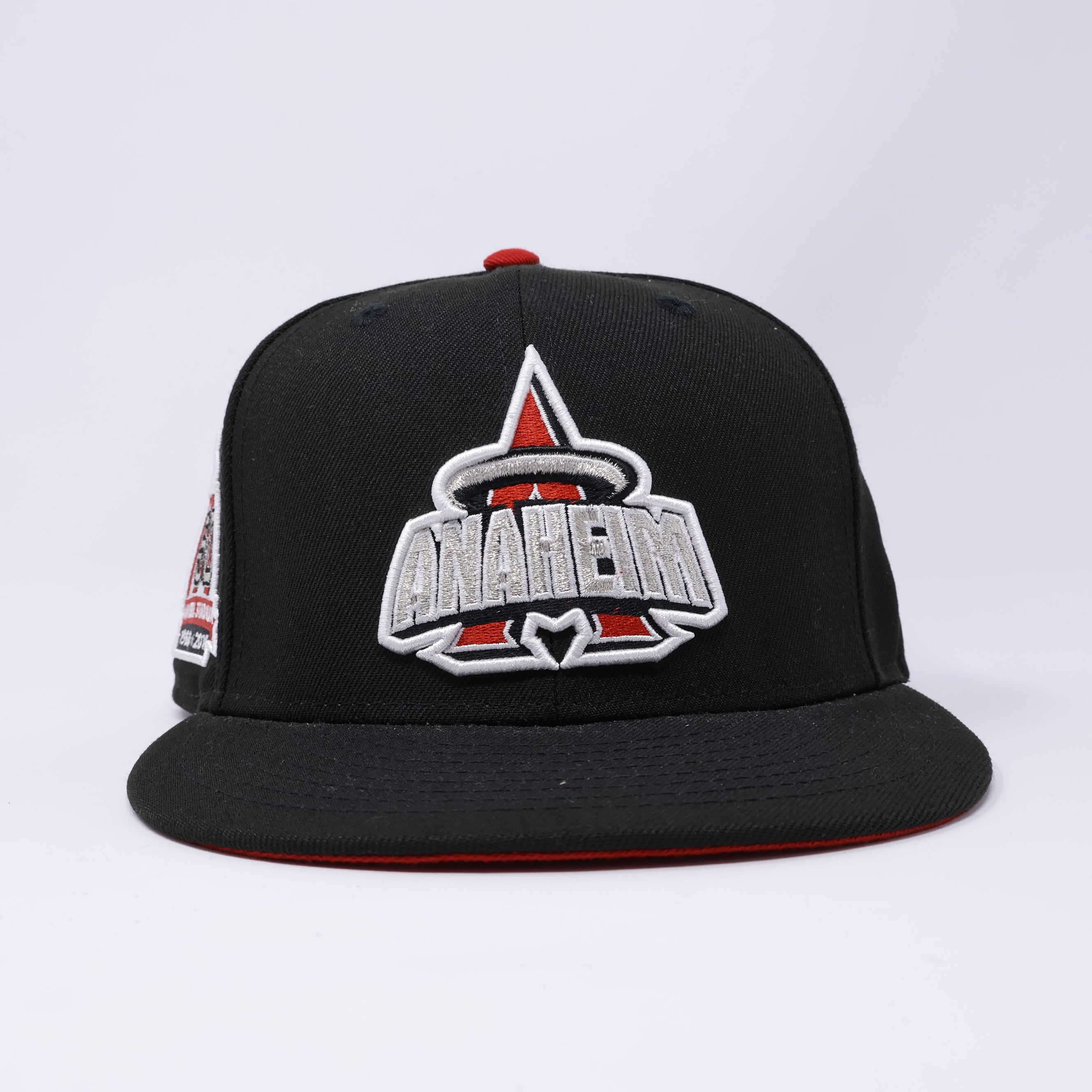 USED 1/8 Black California Angels 50th Anniversary 59fifty New Era Fitted Hat Cap