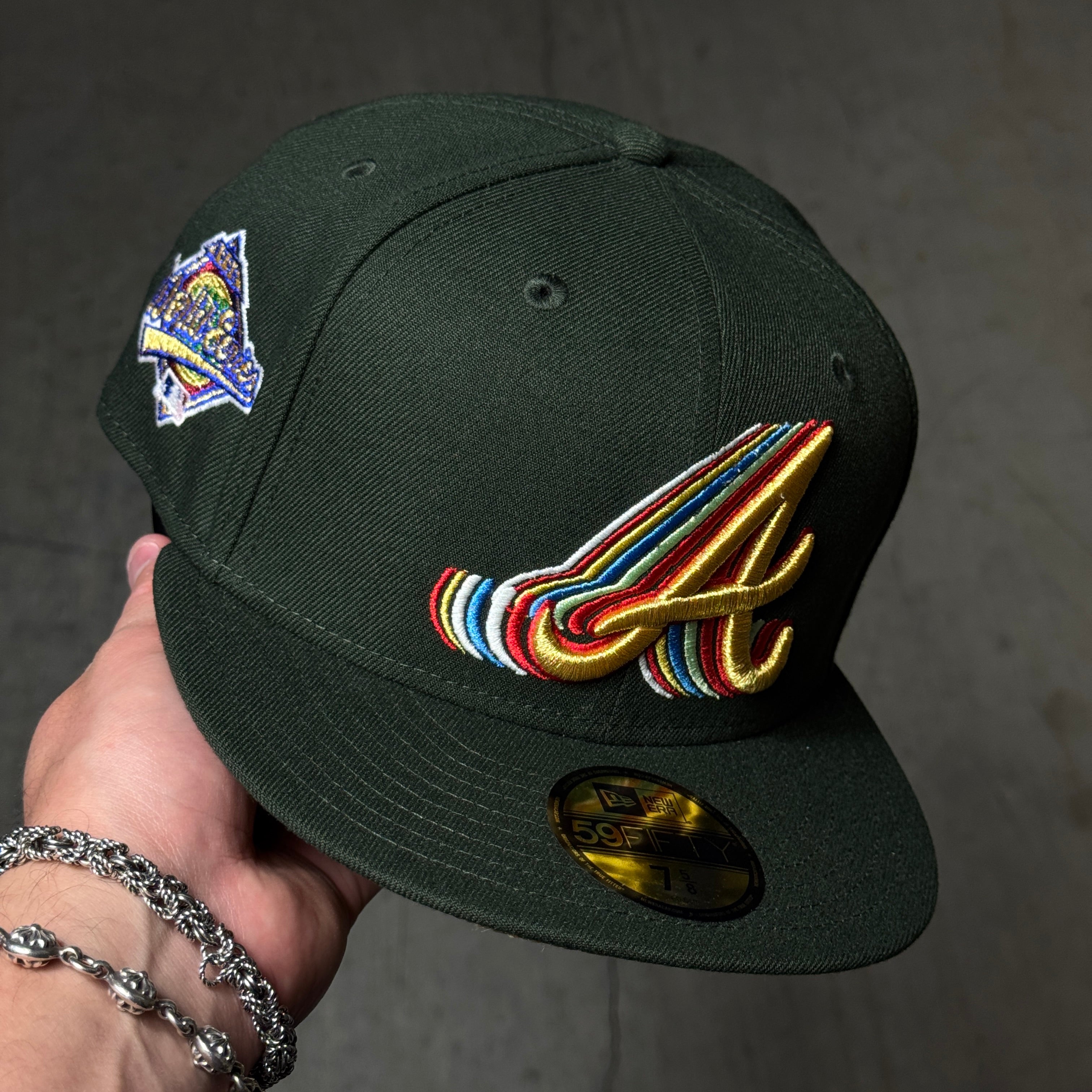 NWT 5/8 Green Atlanta Braves 1996 World Series 59fifty New Era Fitted Hat Cap
