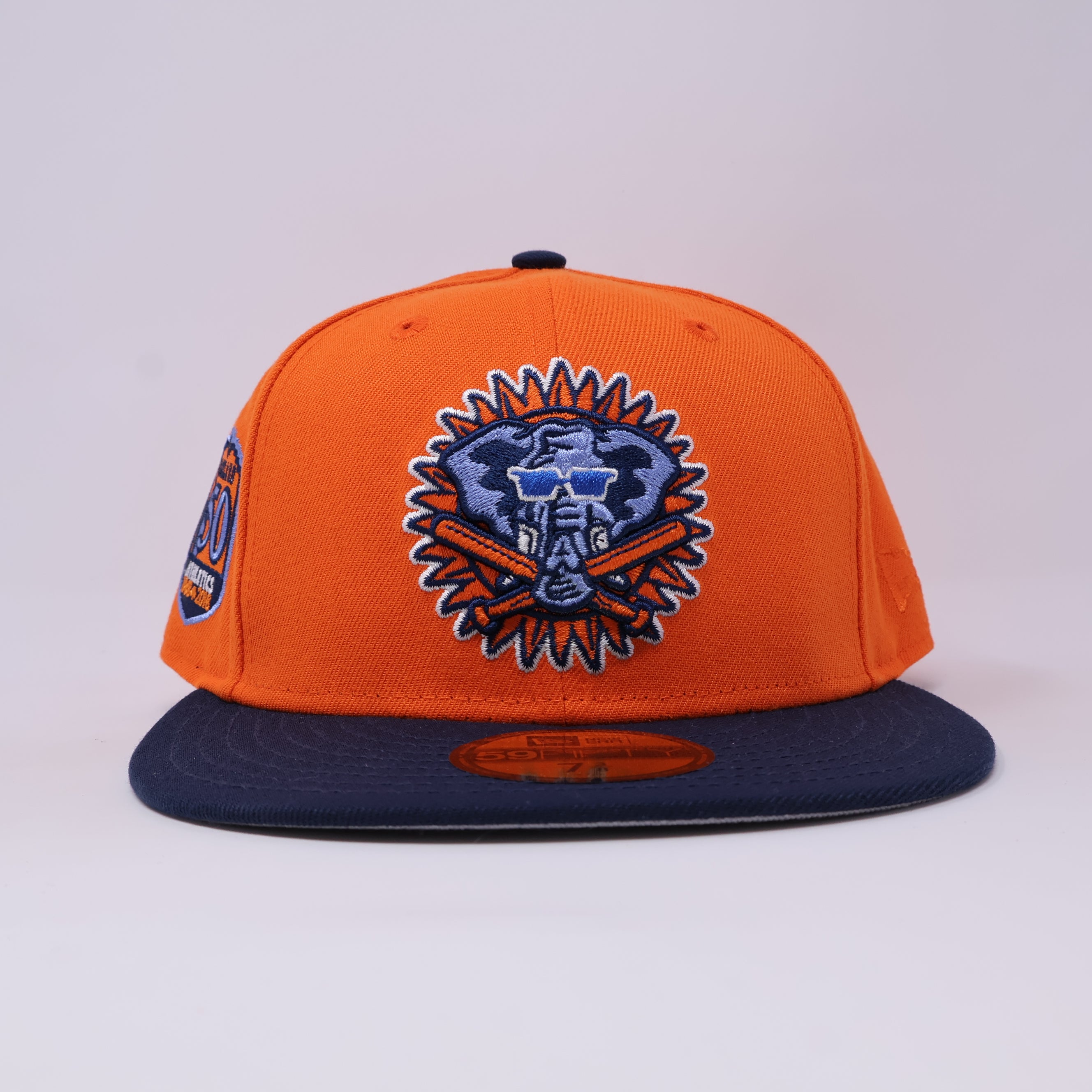 NWT 3/8 Orange Philadelphia Athletics 50th Anniversary 59FIFTY New Era Fitted Hat Cap
