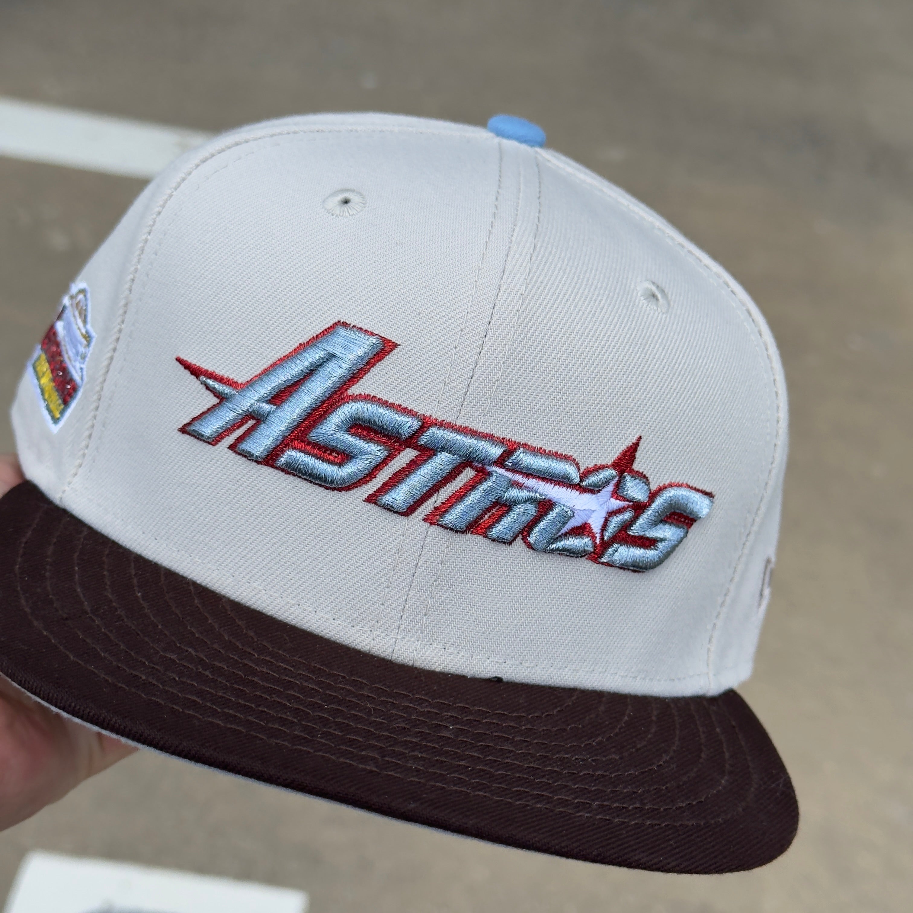 USED 1/2 Stone Houston Astros Astrodome Original 59fifty New Era Fitted Hat Cap