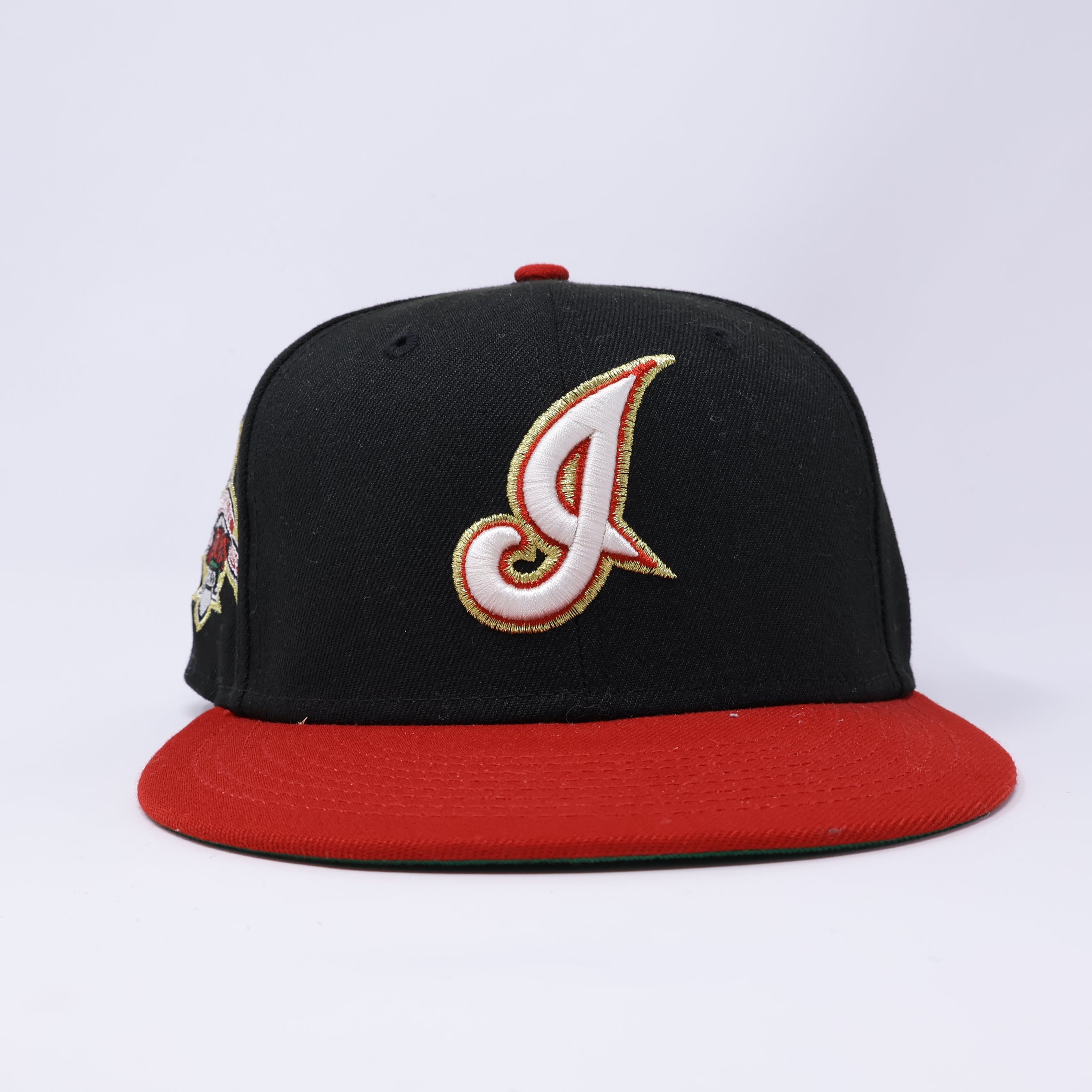 USED 1/8 Black Cleveland Indians Jacobs Field 59fifty New Era Fitted Hat Cap