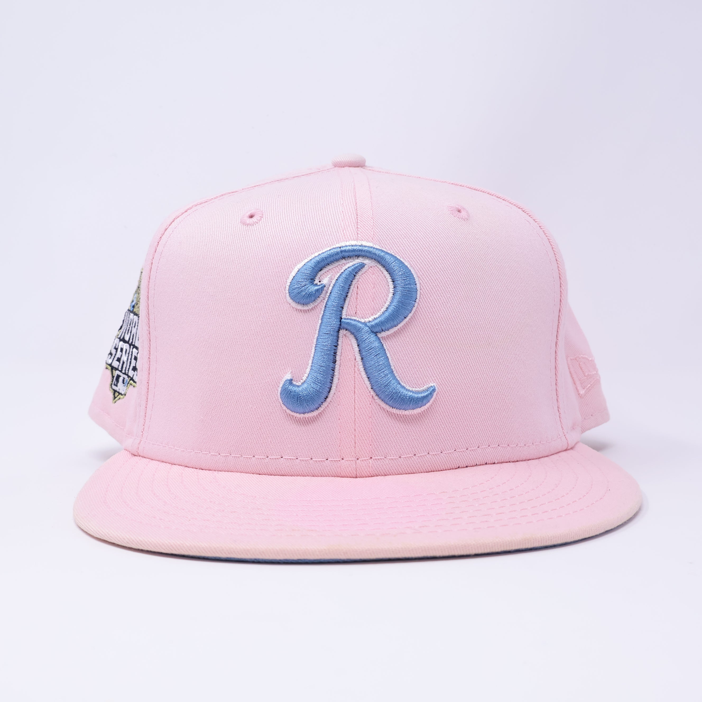 USED 3/4 Pink Kansas City Royals 2015 World Series 59fifty New Era Fitted Hat Cap