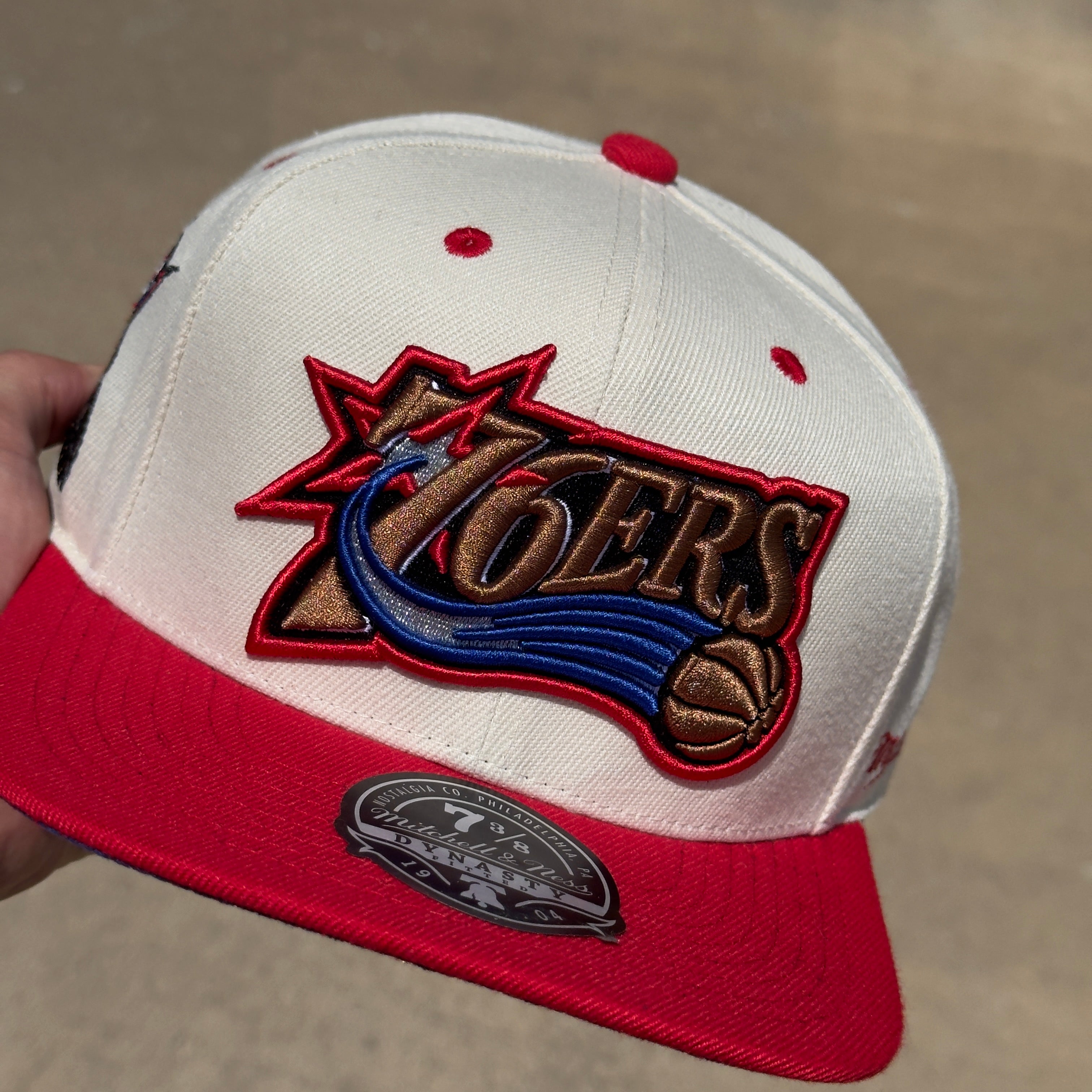 NEW 3/8 Stone Mitchell and Ness Philadelphia 76ers All Star Weekend Dynasty Fitted Hat