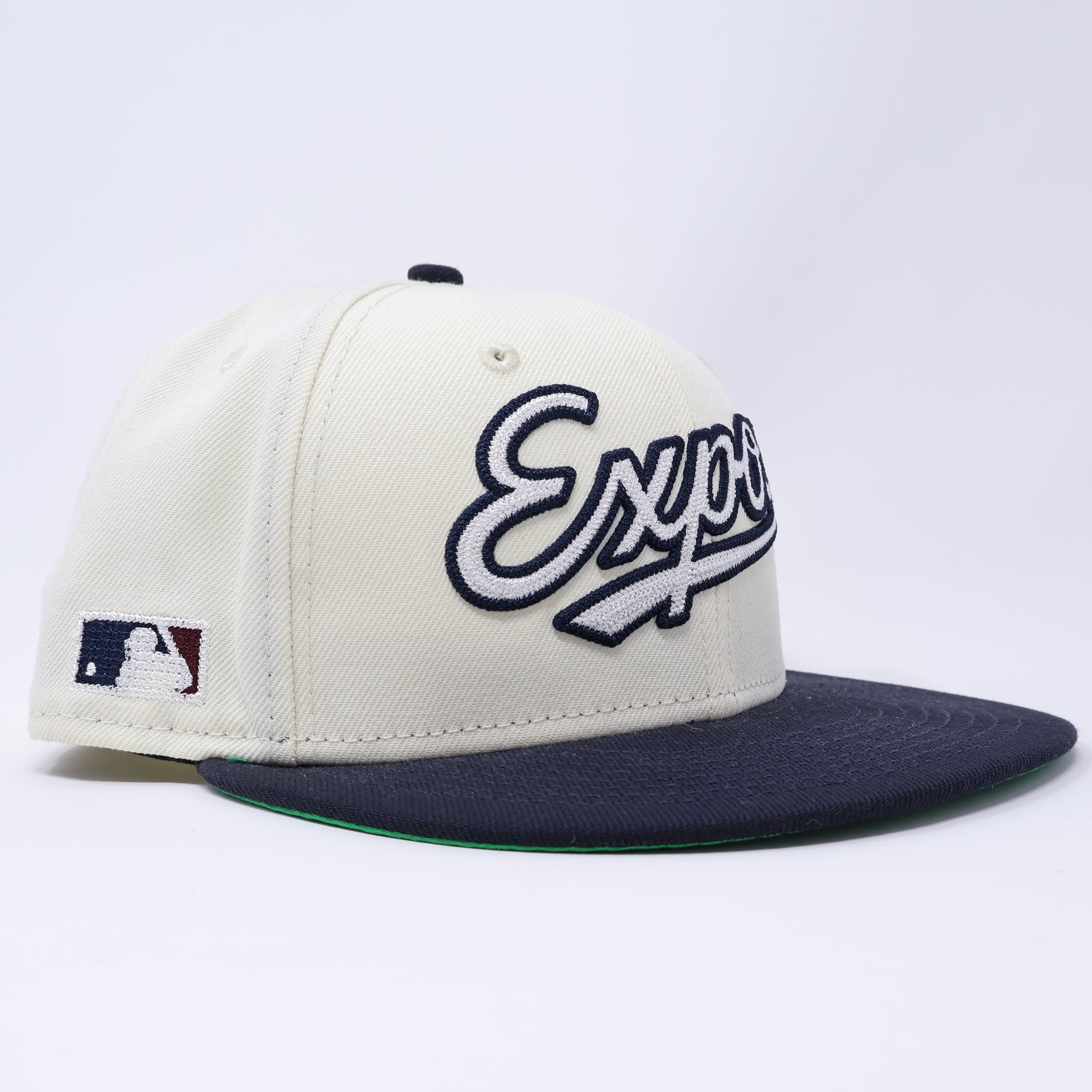 USED 1/8 Chrome Montreal Expos Simple Clean MLB 59fifty New Era Fitted Hat Cap
