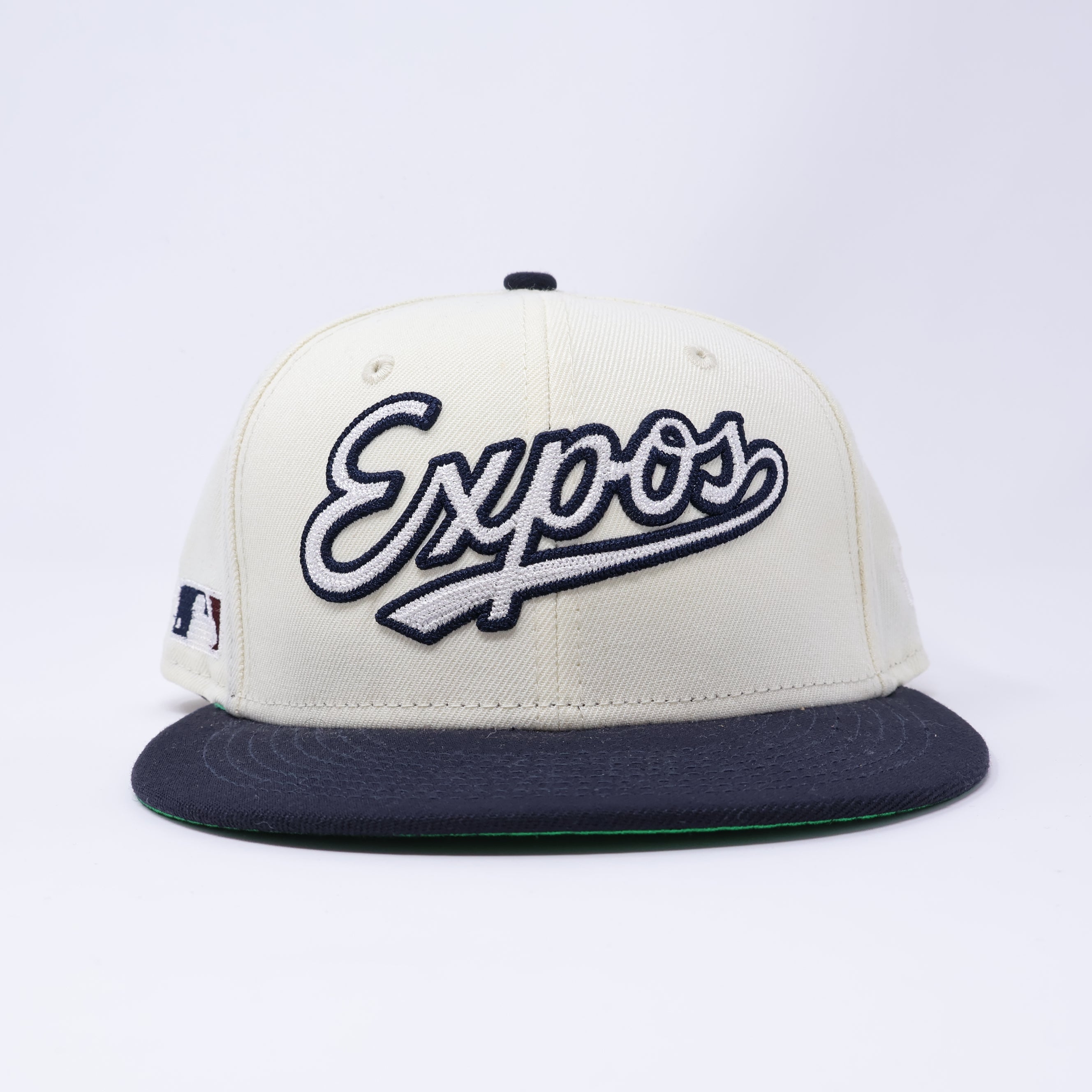 USED 1/8 Chrome Montreal Expos Simple Clean MLB 59fifty New Era Fitted Hat Cap