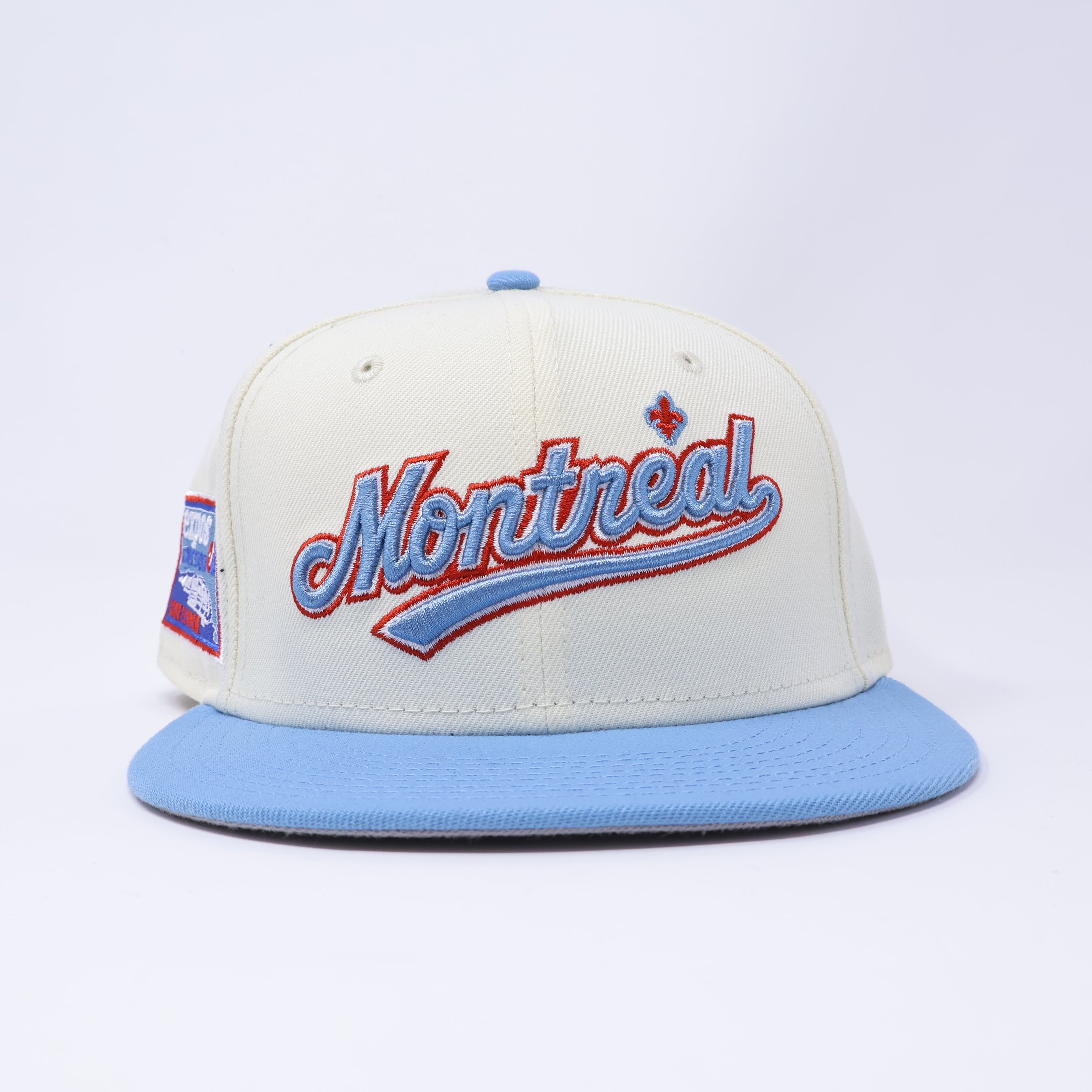 USED 1/8 Chrome Montreal Expos Olympic Stadium 59fifty New Era Fitted Hat Cap