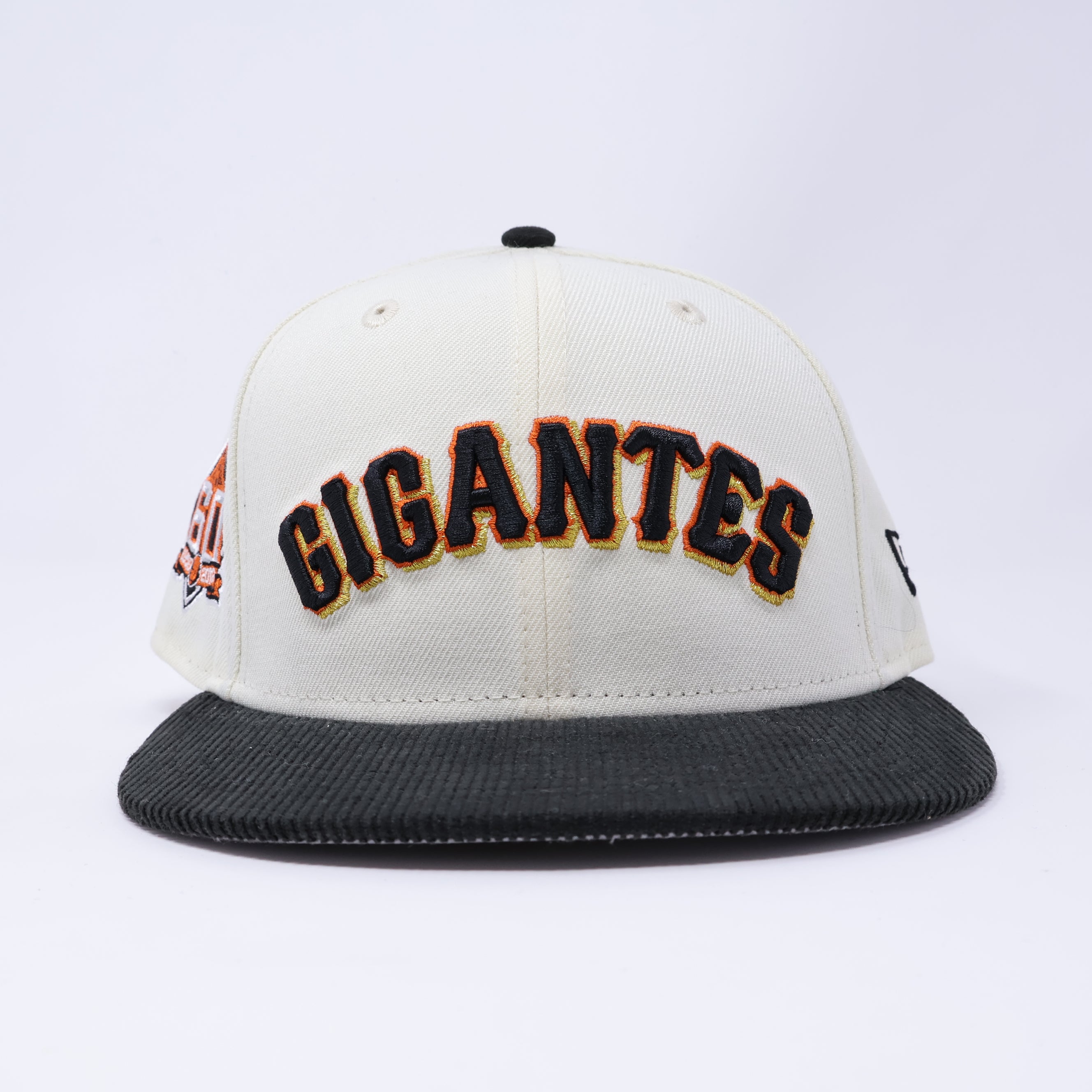 USED 1/8 Chrome San Francisco Giants 60th Anniversary Corduroy 59fifty New Era Fitted Hat Cap