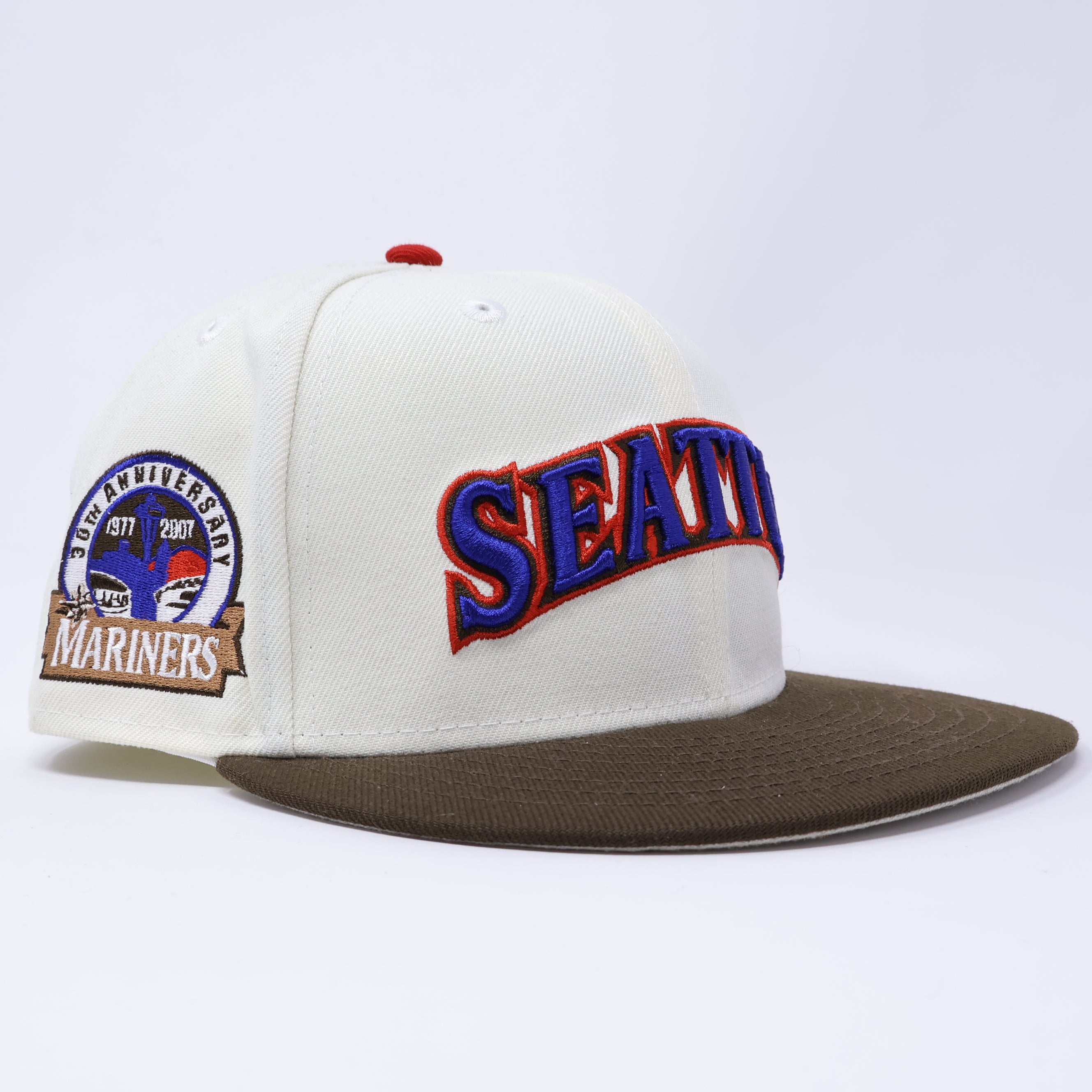 USED 1/8 Chrome Seattle Mariners 30th Anniversary 59fifty New Era Fitted Hat Cap