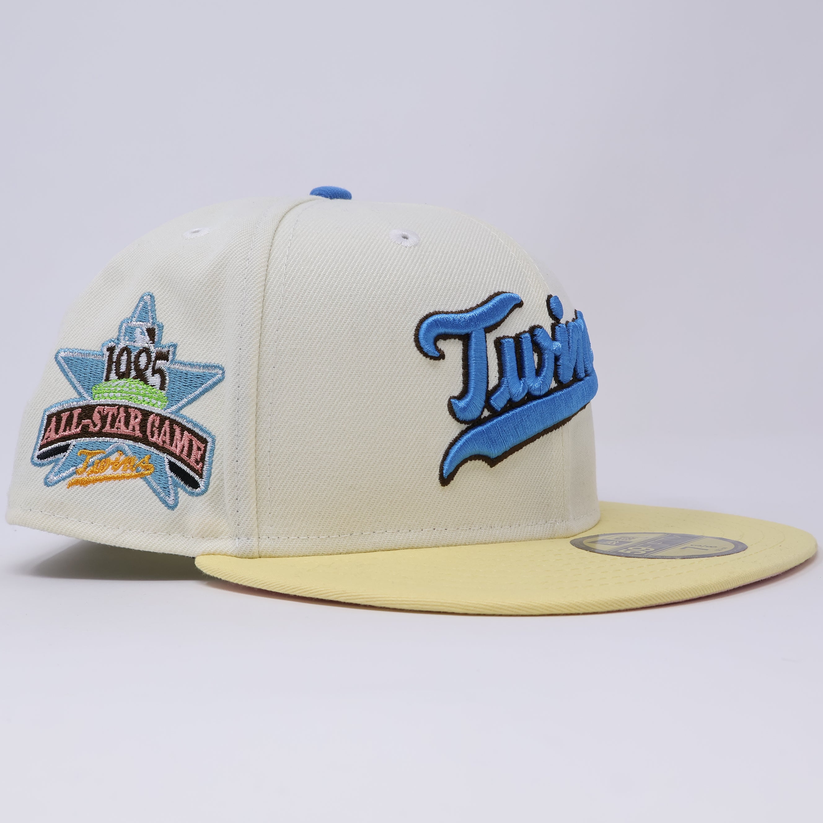 NWT 3/8 Chrome Minnesota Twins 1985 All Star Game 59fifty New Era Fitted Hat Cap