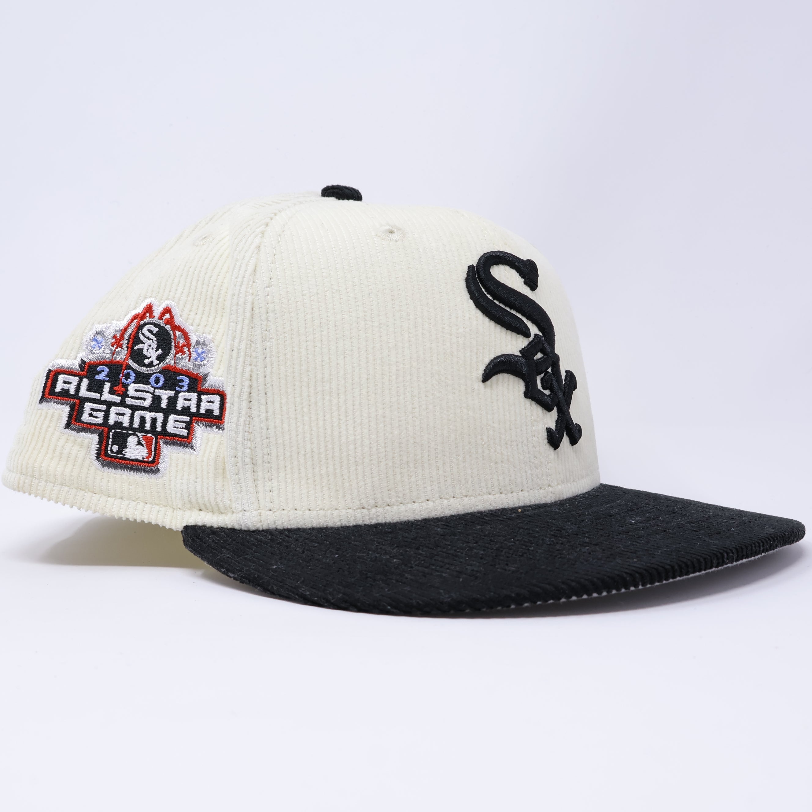 USED 3/4 Chrome Corduroy Chicago White Sox 2003 All Star Game 59fifty  New Era Fitted Hat Cap