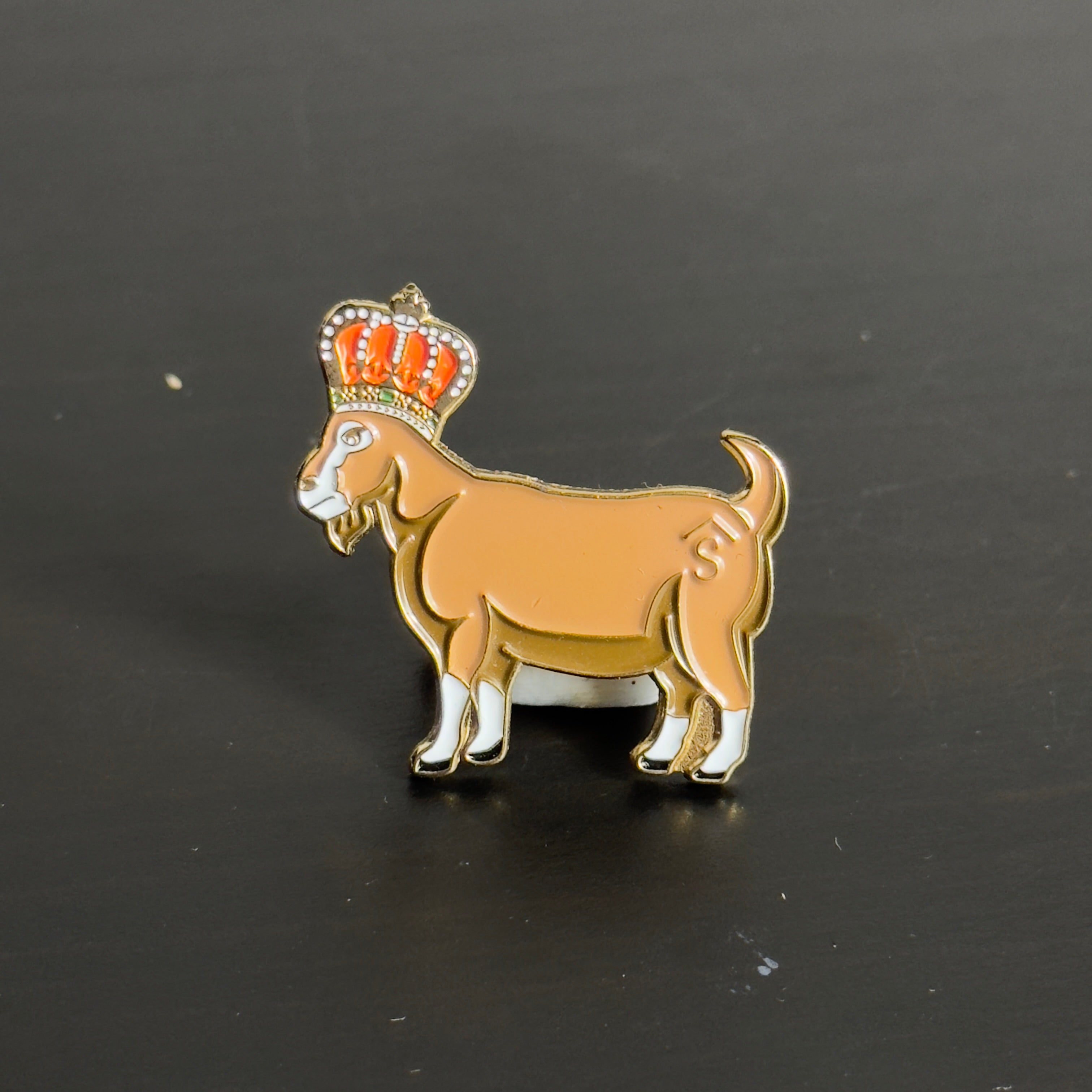 Goat Royal Crown Graphic Pin