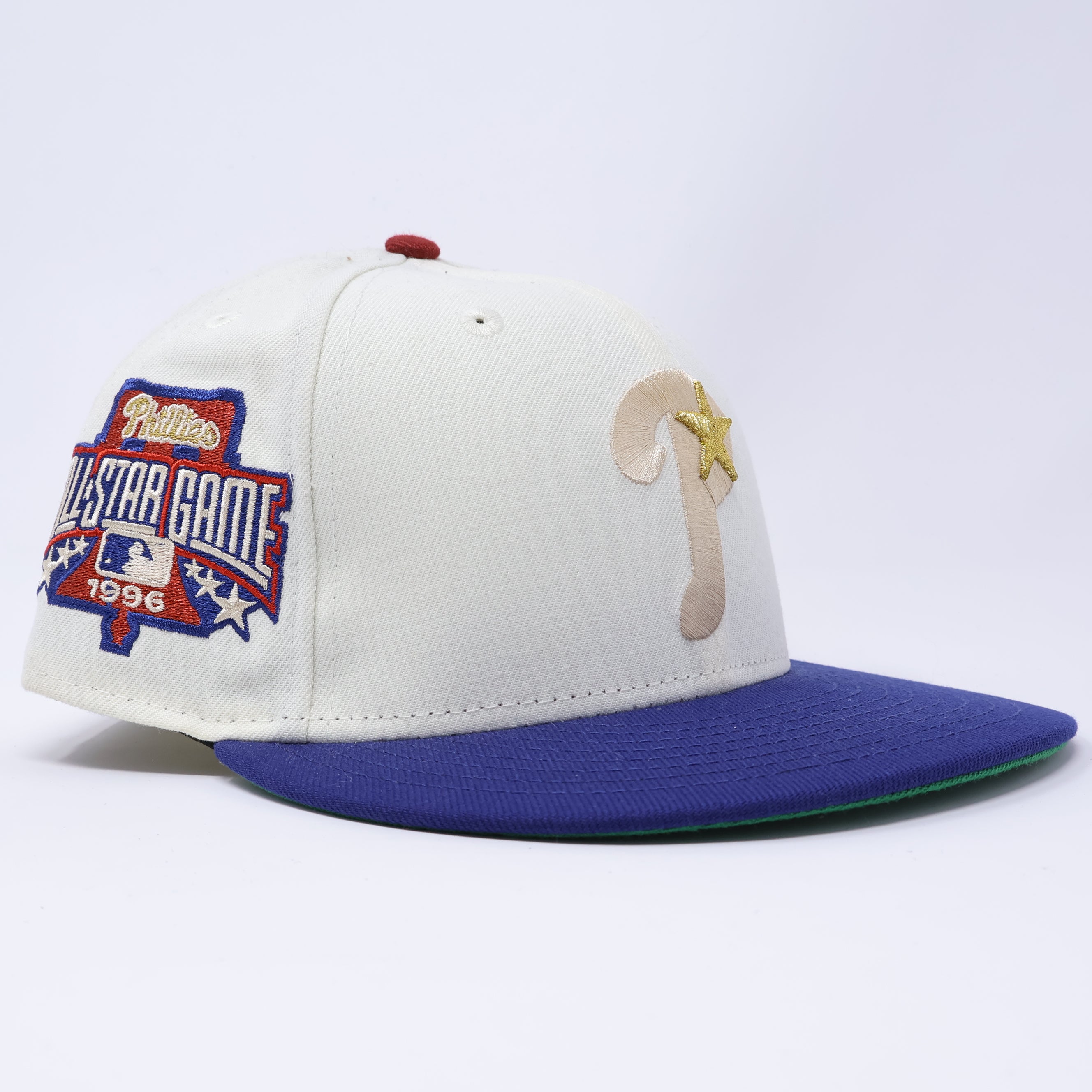USED 6 7/8 Chrome Philadelphia Phillies 1996 All Star Game 59fifty New Era Fitted Hat Cap
