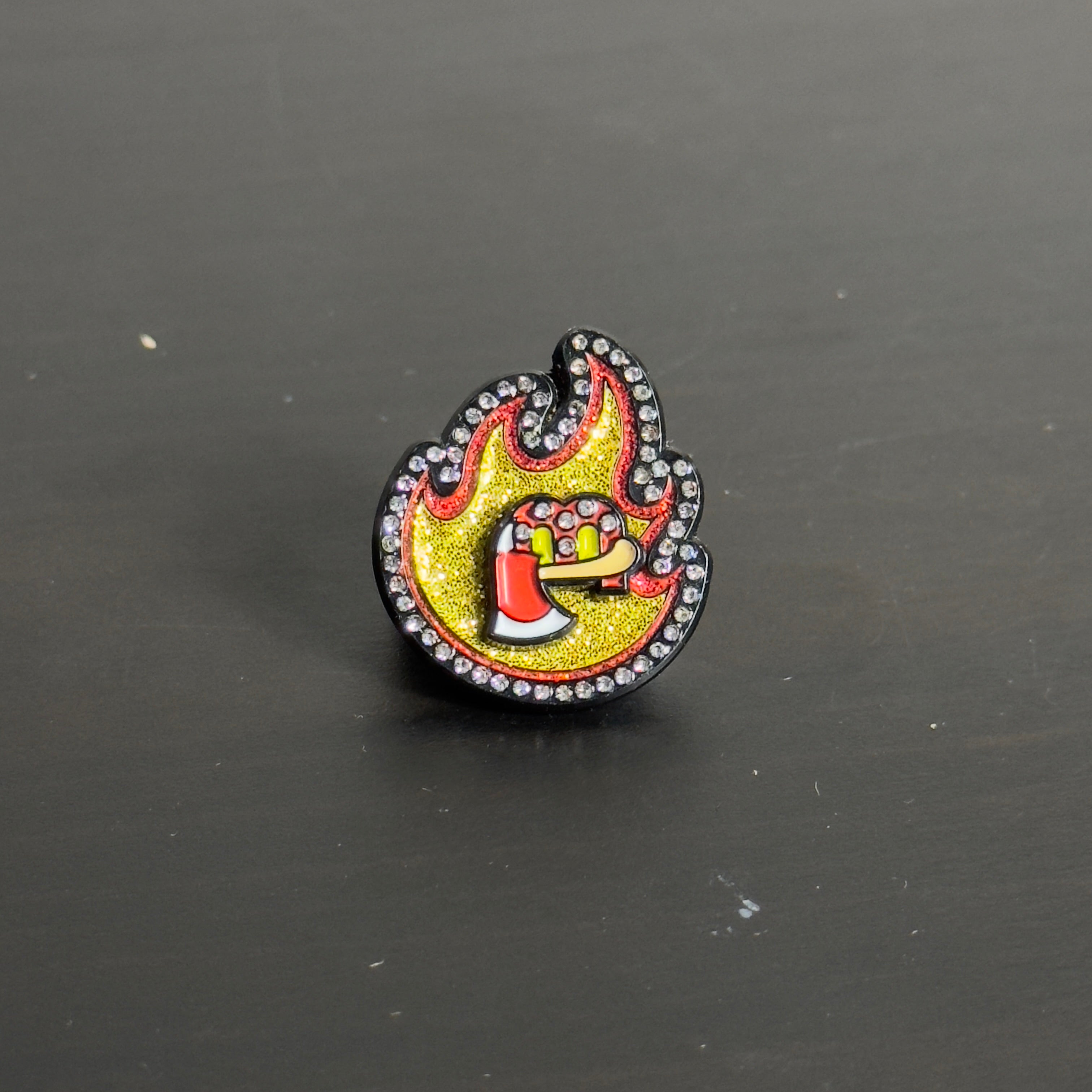 Fire Flame Axe Graphic Pin