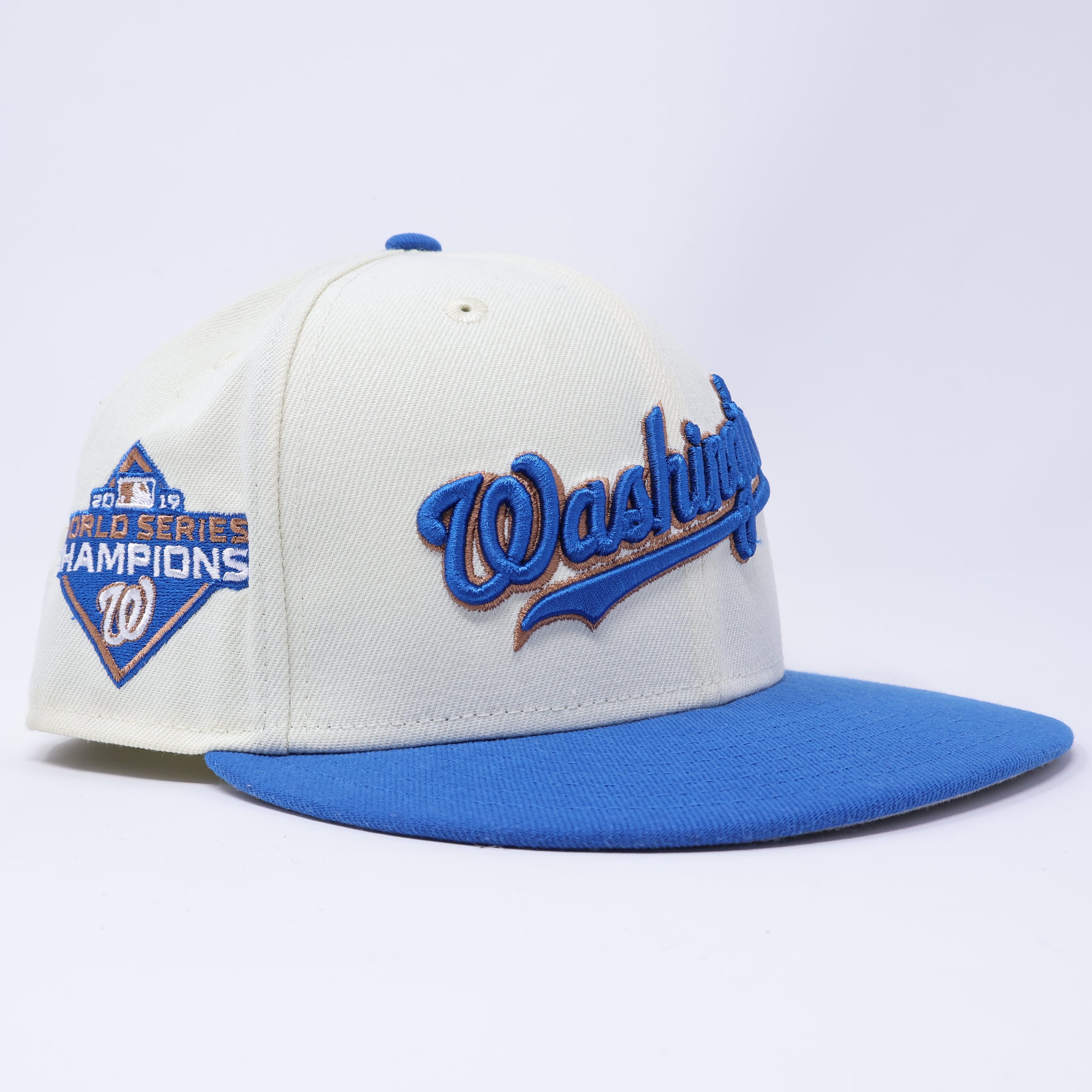 USED 1/8 Chrome Washington Nationals 2019 World Series 59fifty New Era Fitted Hat Cap