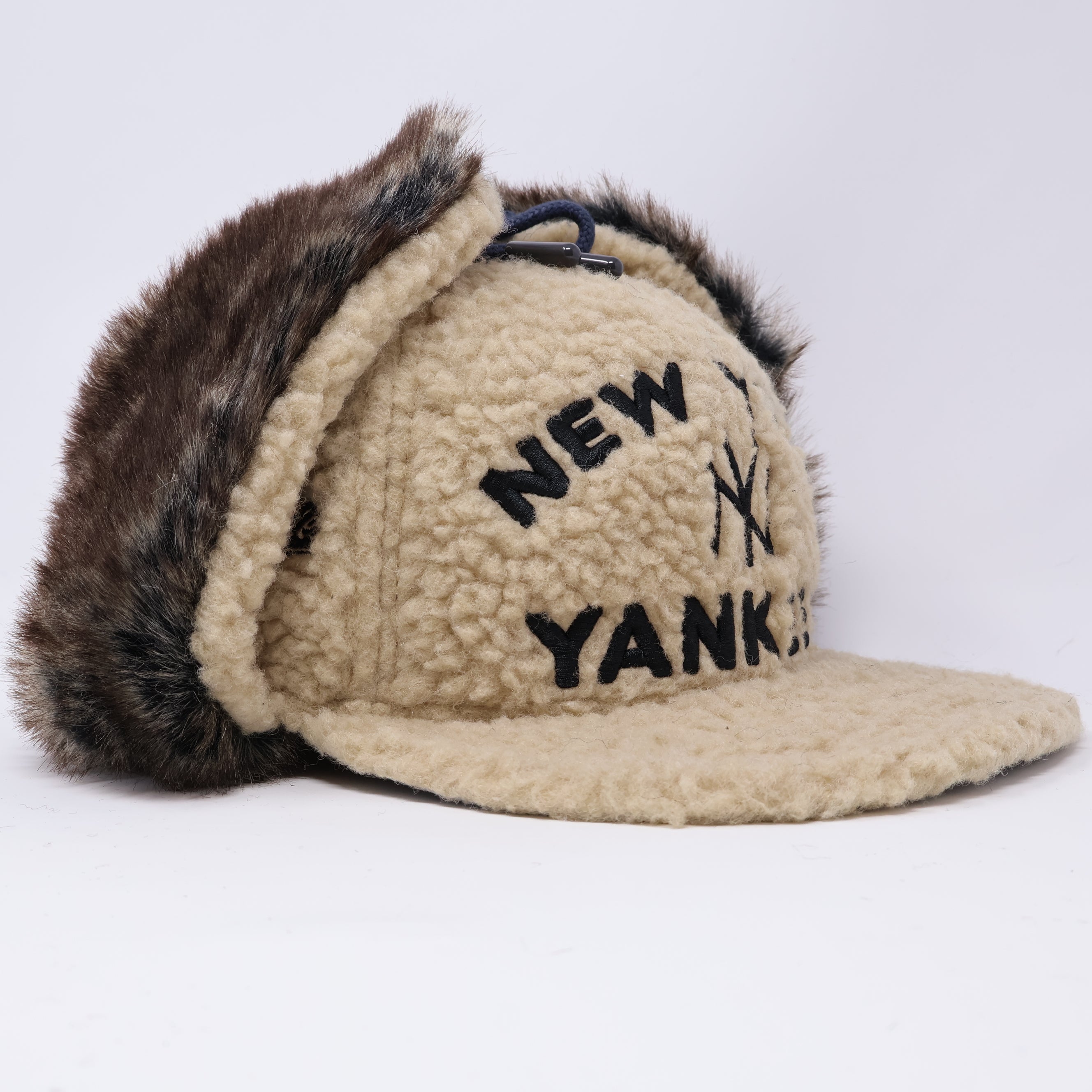 NWT 1/4 Khaki Sherpa Dogears New York Yankees 2009 WS 59fifty New Era Fitted Hat Cap