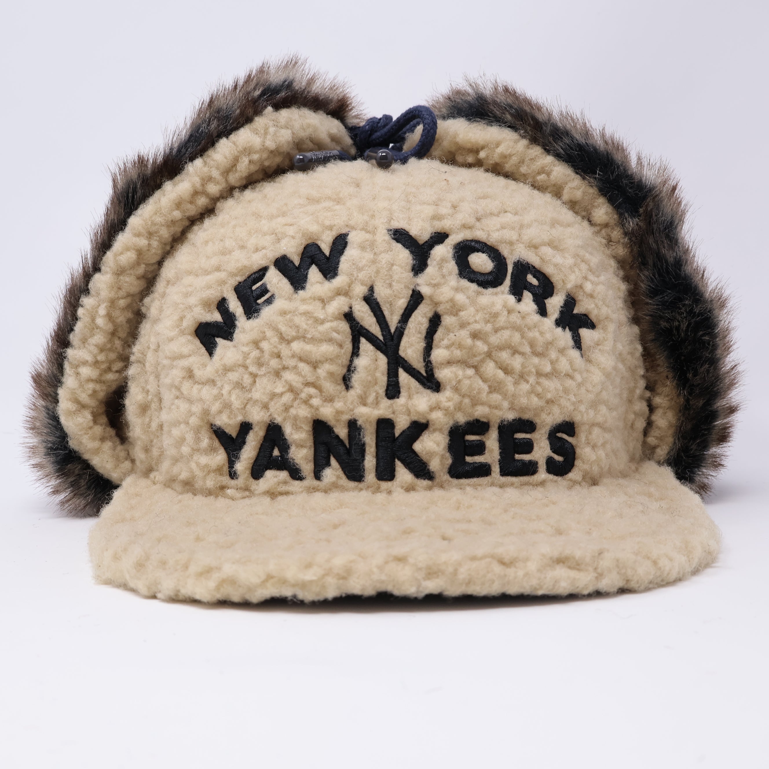 NWT 1/4 Khaki Sherpa Dogears New York Yankees 2009 WS 59fifty New Era Fitted Hat Cap